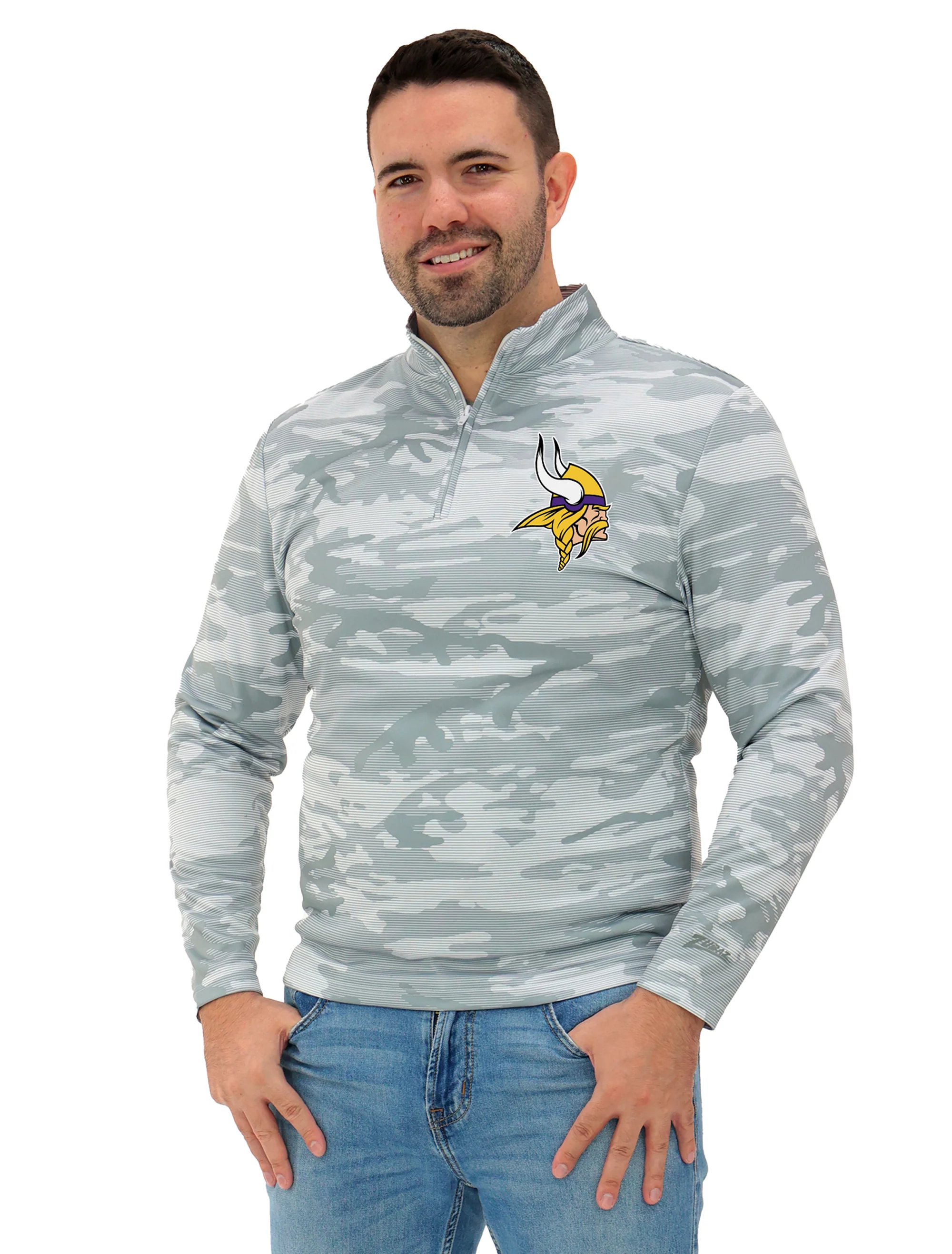 Zubaz NFL Men's Tonal Camo Line 1/4 Zip, MINNESOTA VIKINGS - Image 25