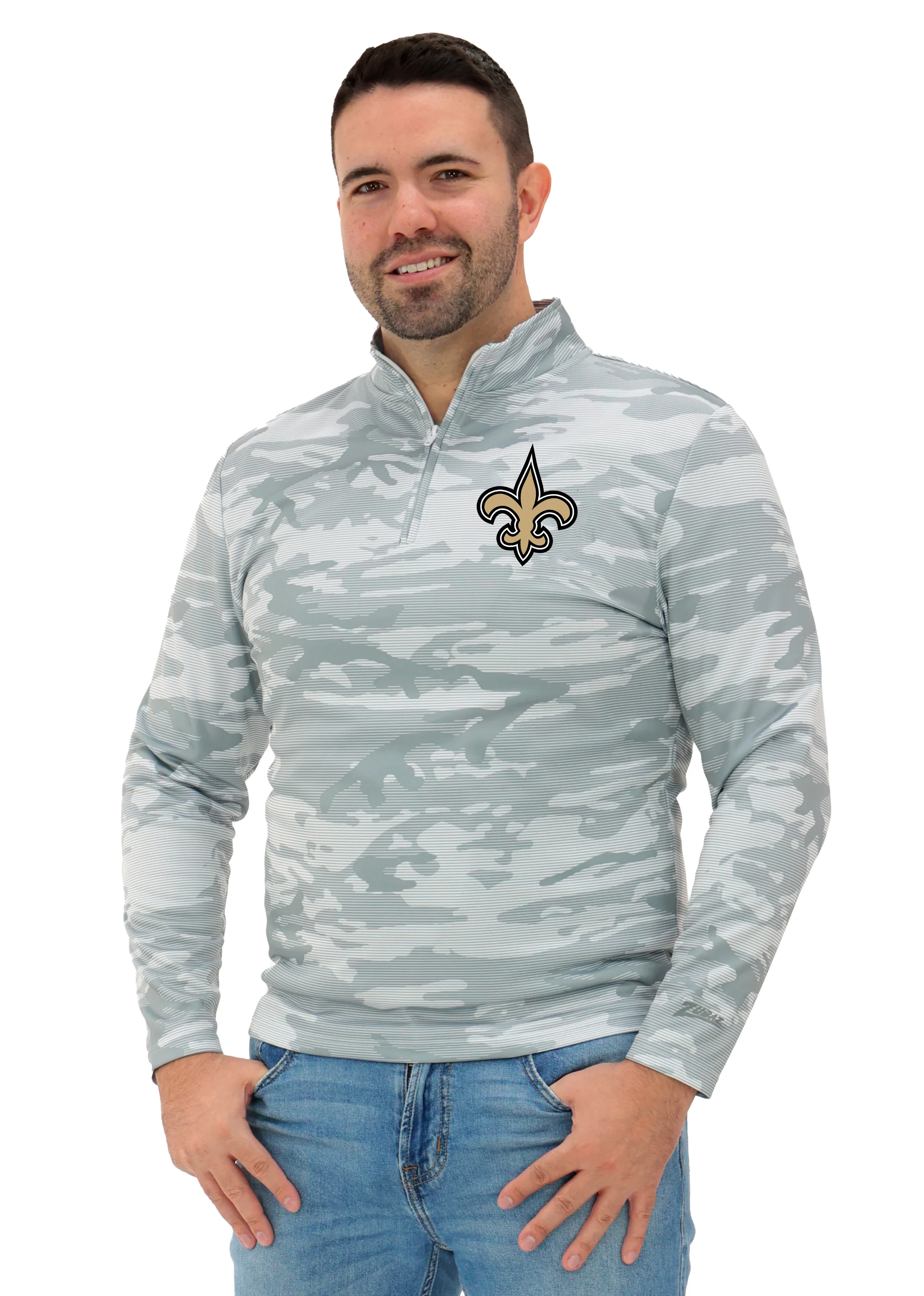 Zubaz NFL Men's Tonal Camo Line 1/4 Zip, NEW ORLEANS SAINTS - Image 31