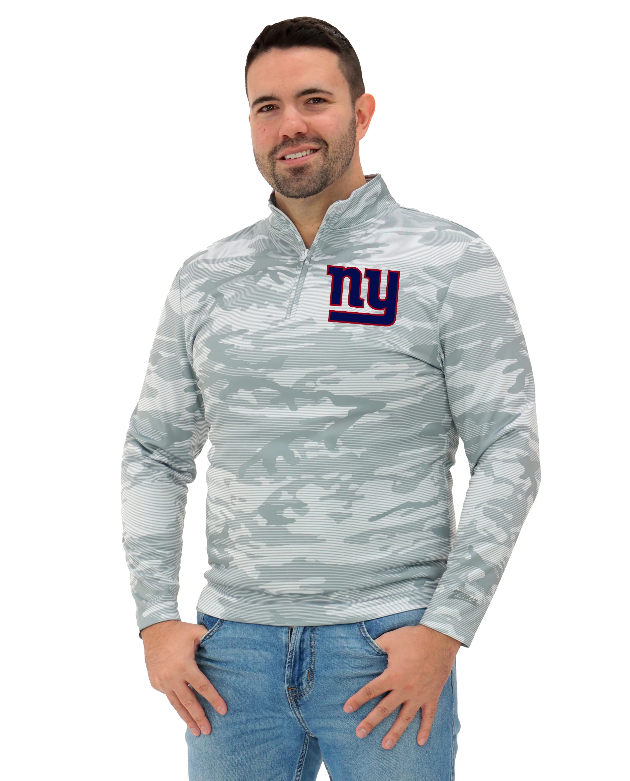 Zubaz NFL   Men's Tonal Camo Line 1/4 Zip, NEW YORK GIANTS - Image 25