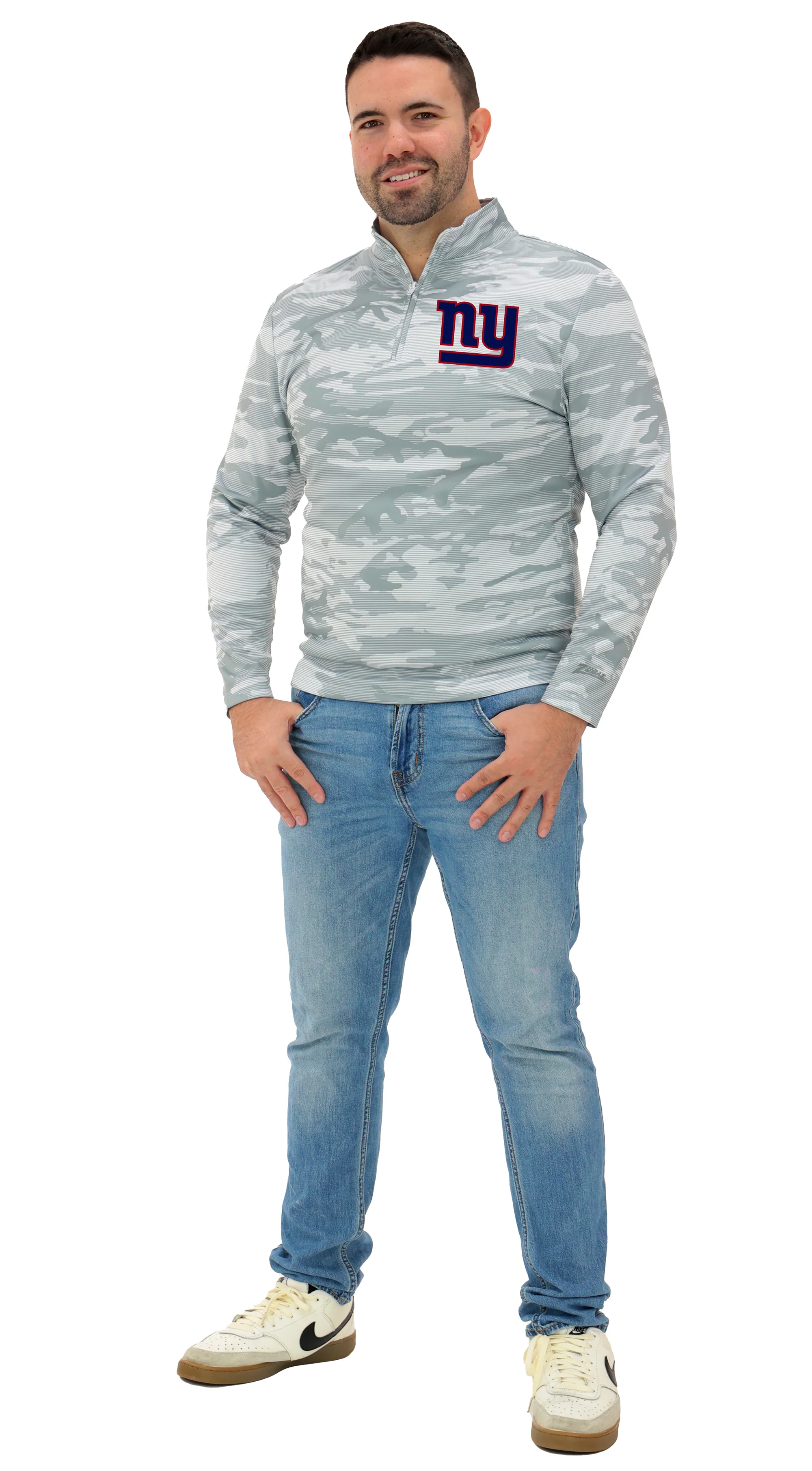 Zubaz NFL   Men's Tonal Camo Line 1/4 Zip, NEW YORK GIANTS - Image 33