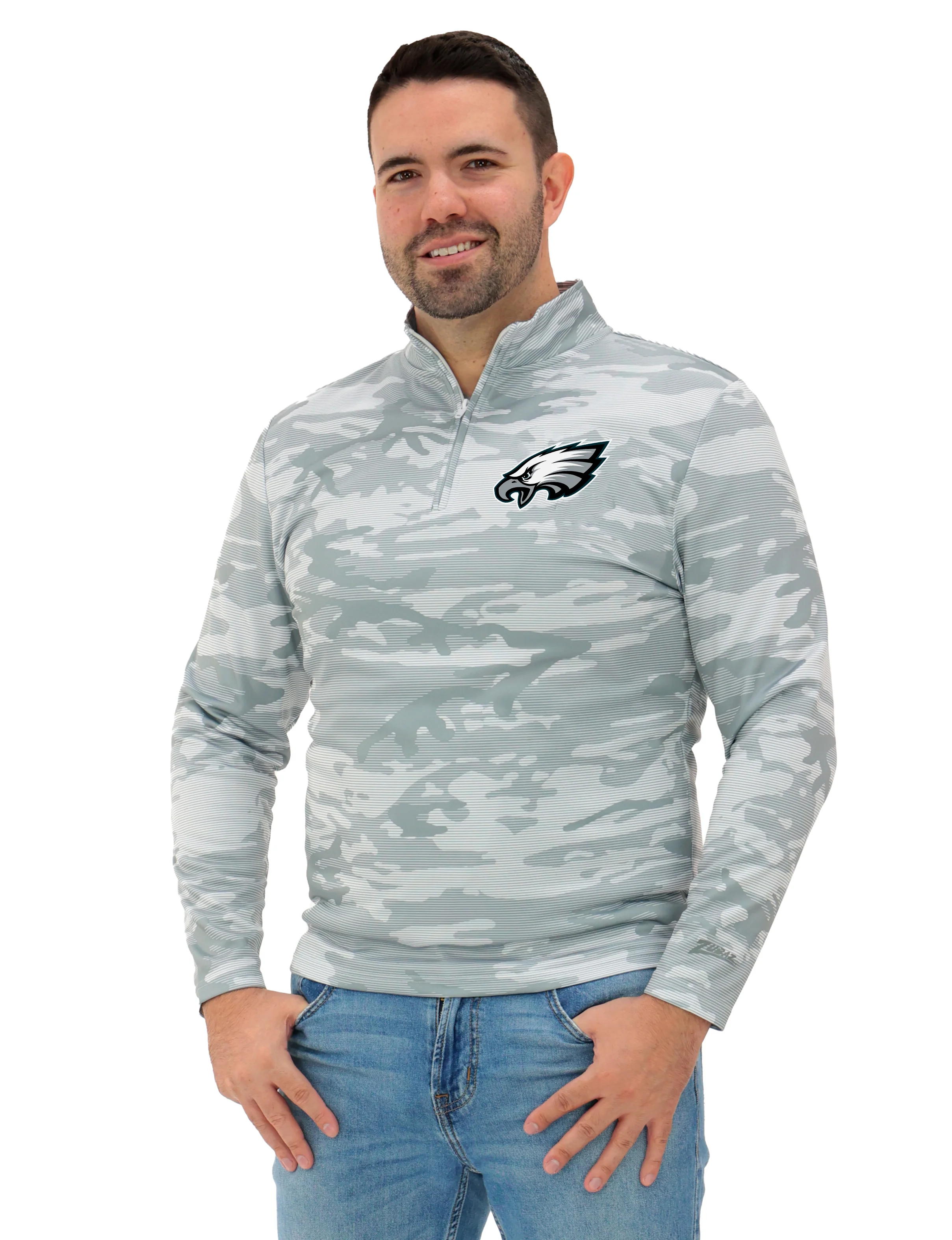 Zubaz NFL Men's Tonal Camo Line 1/4 Zip, PHILADELPHIA EAGLES - Image 49
