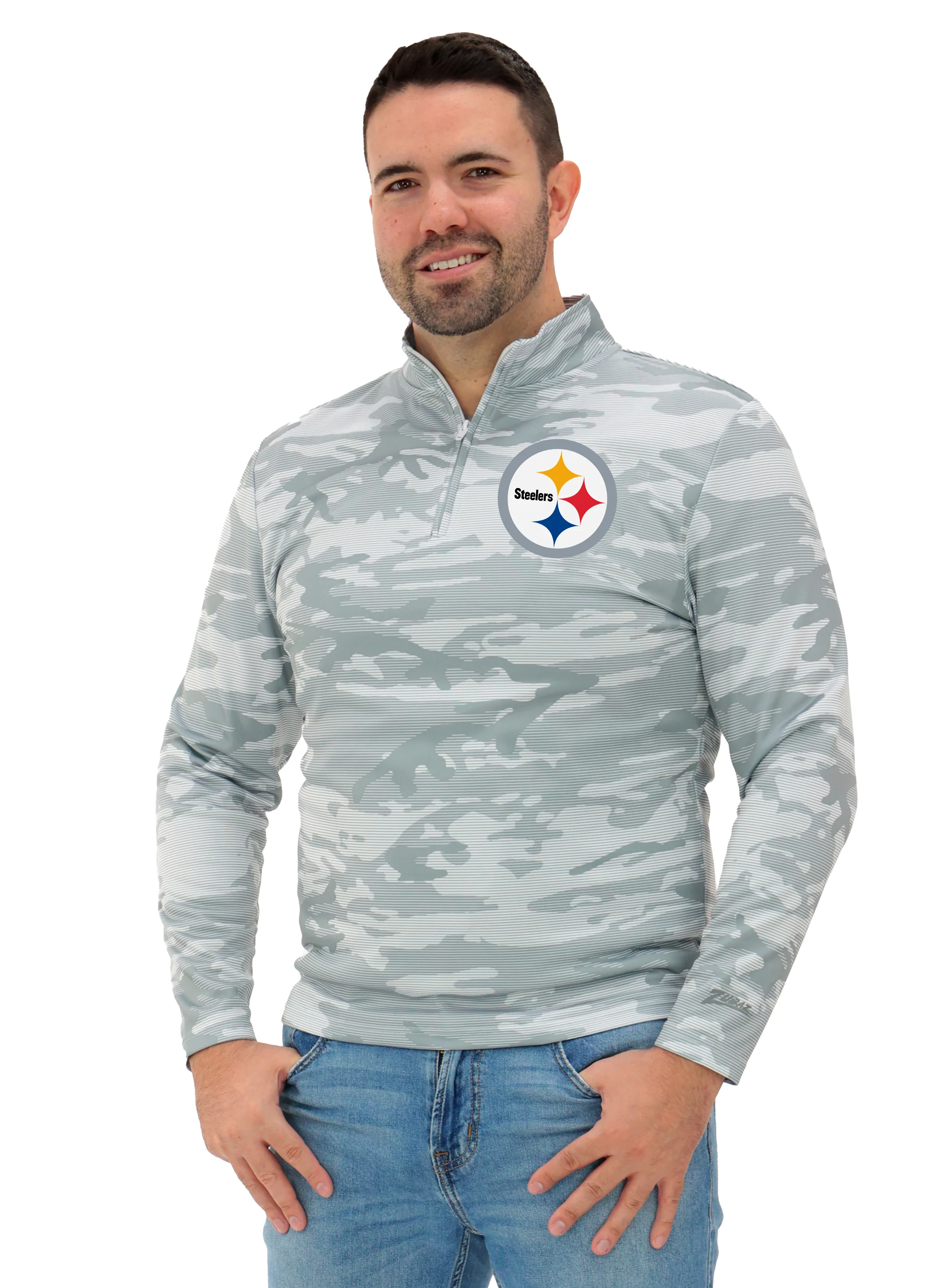 Zubaz NFL   Men's Tonal Camo Line 1/4 Zip, PITTSBURGH STEELERS - Image 19