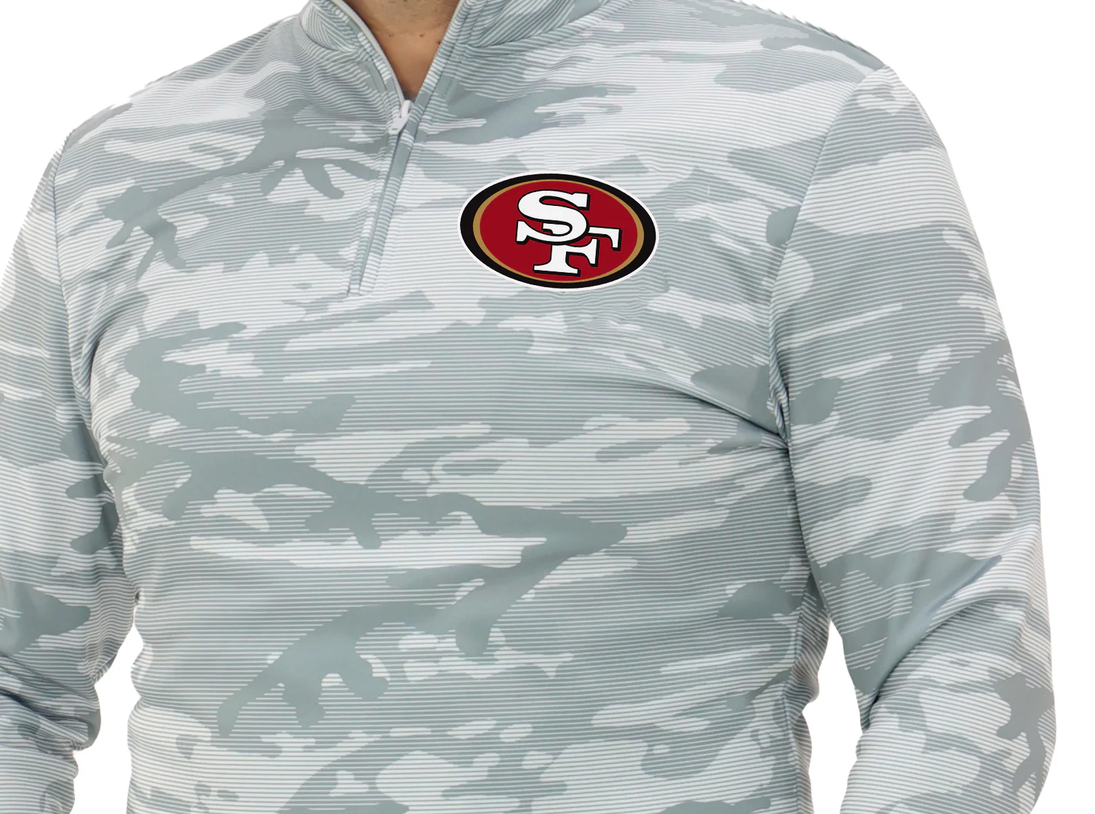 Zubaz NFL Men's Tonal Camo Line 1/4 Zip, SAN FRANCISCO 49ERS - Image 14