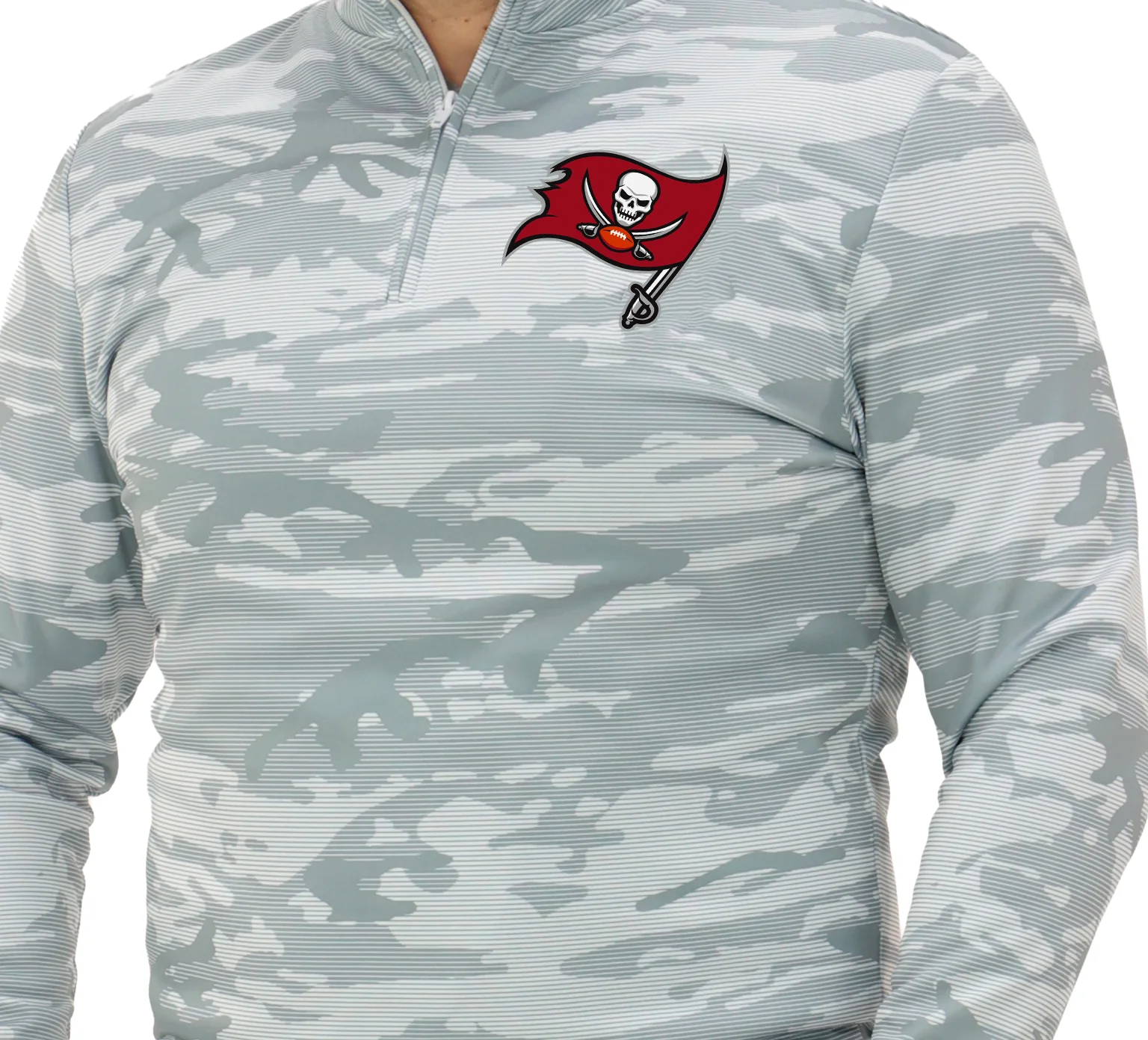 Zubaz NFL Men's Tonal Camo Line 1/4 Zip, TAMPA BAY BUCCANEERS - Image 8