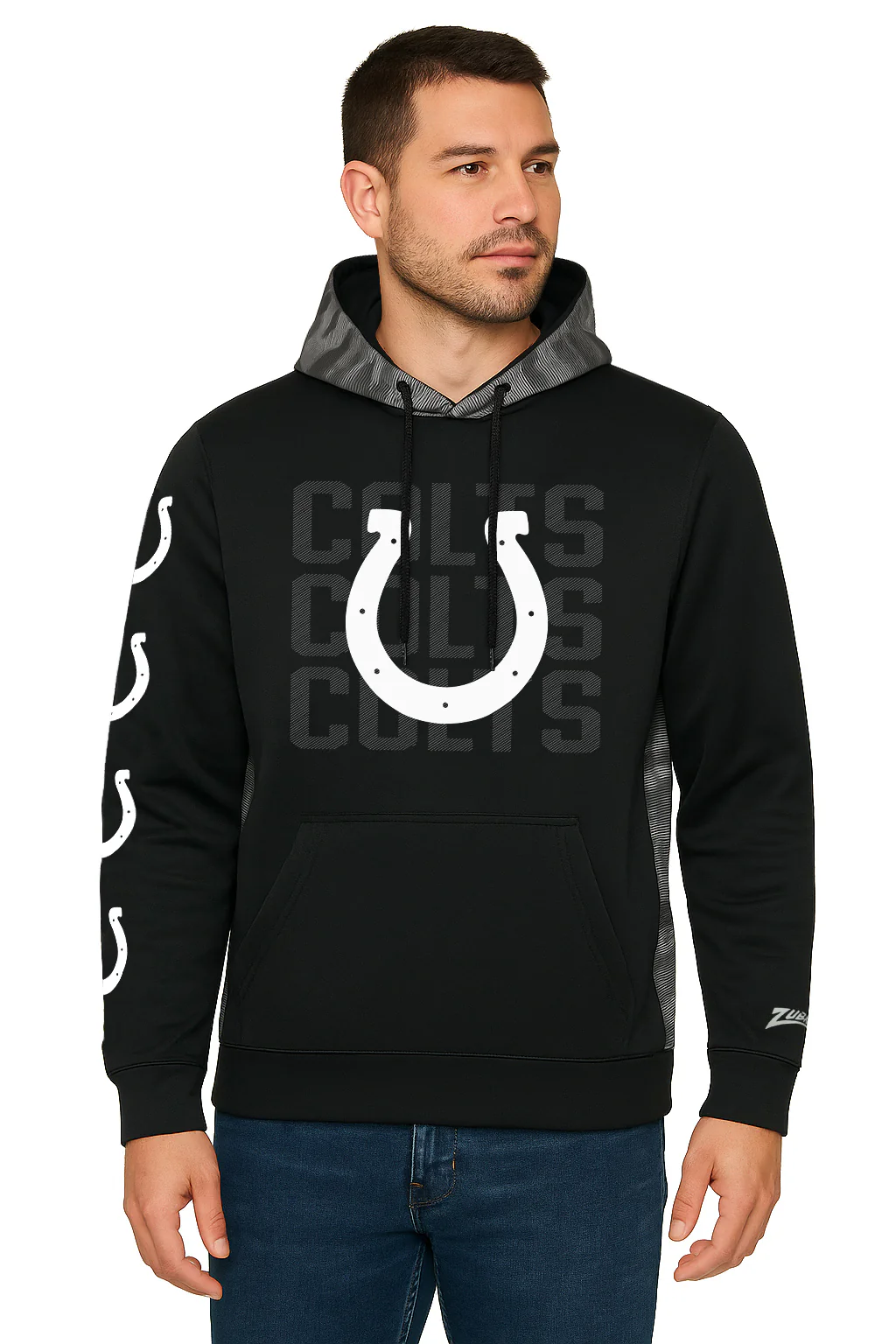 Zubaz NFL   Men's Tonal Camo Line Back Panel Hoodie, INDIANAPOLIS COLTS - Image 30