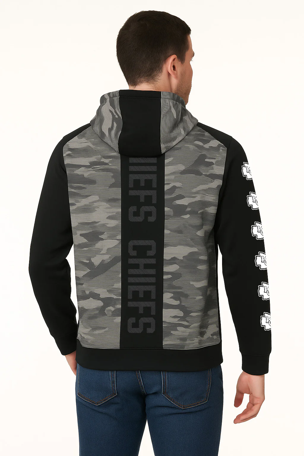 Zubaz NFL Men's Tonal Camo Line Back Panel Hoodie, KANSAS CITY CHIEFS - Image 11
