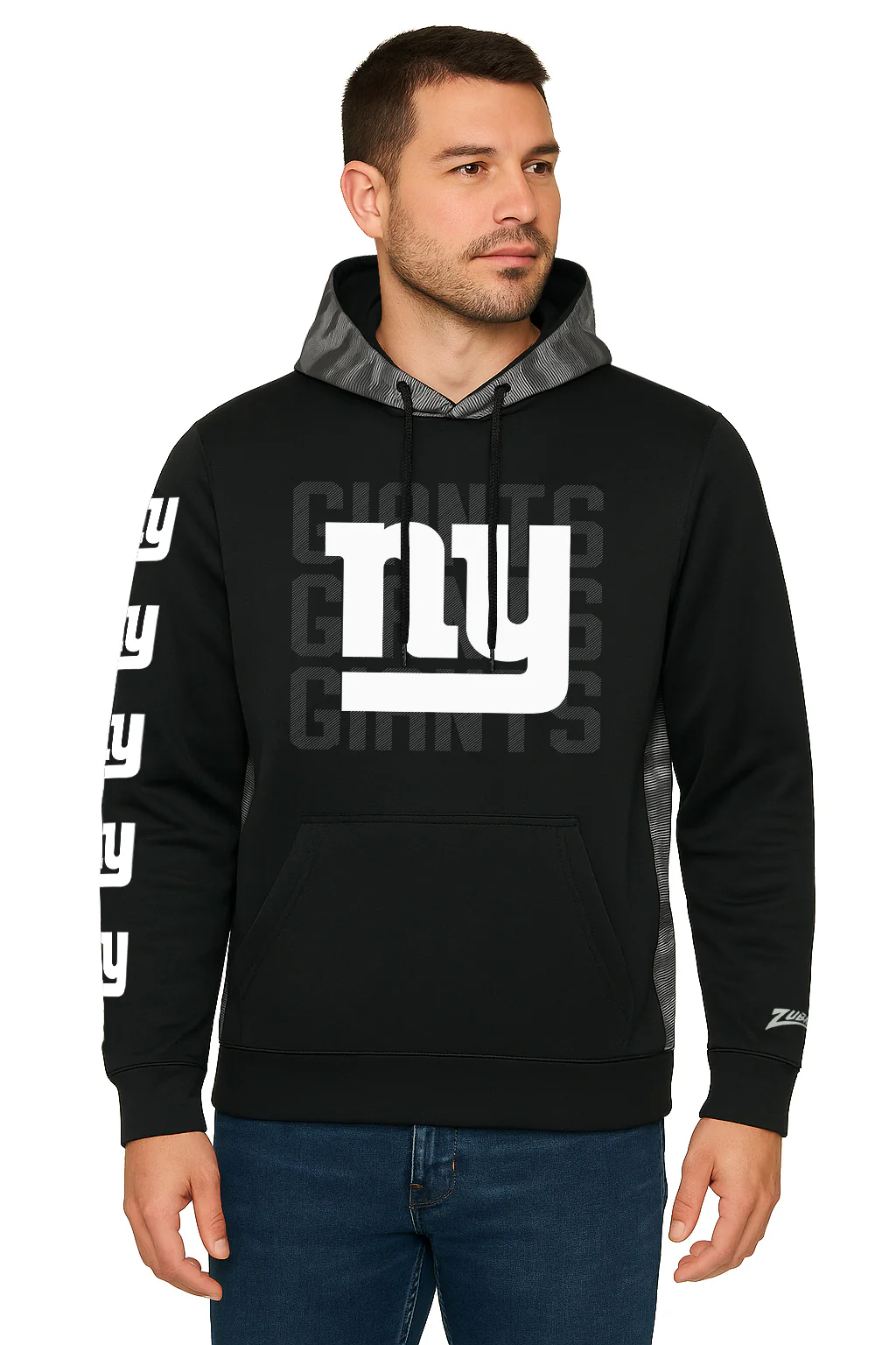 Zubaz NFL Men's Tonal Camo Line Back Panel Hoodie, NEW YORK GIANTS - Image 14
