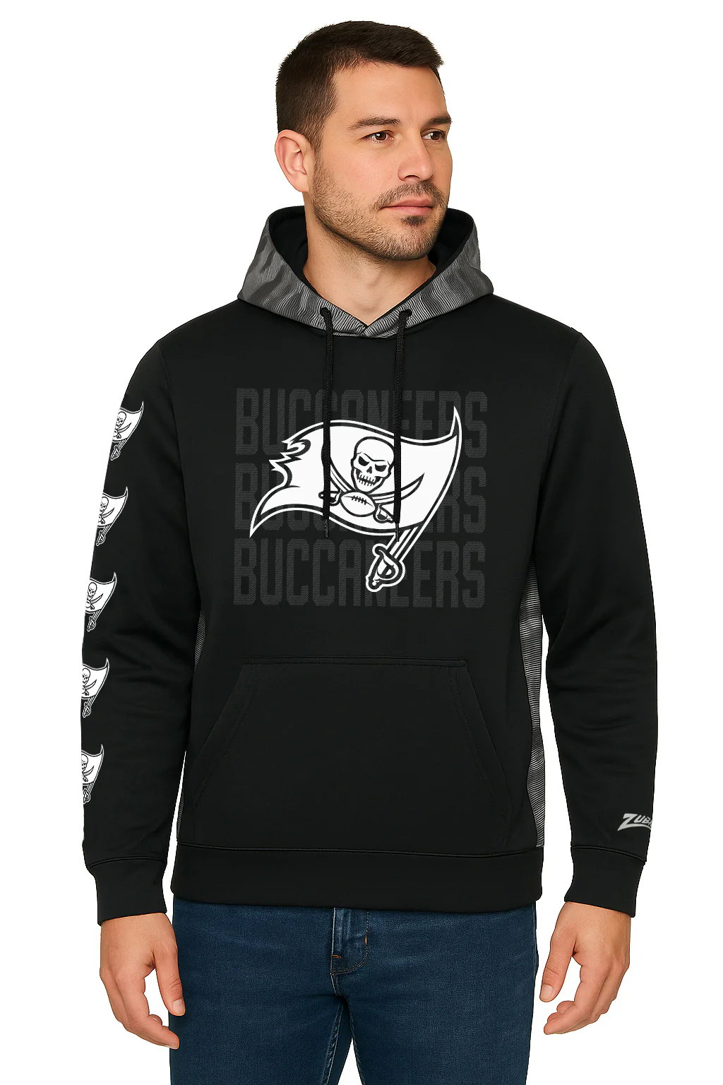 Zubaz NFL Men's Tonal Camo Line Back Panel Hoodie, TAMPA BAY BUCCANEERS - Image 19