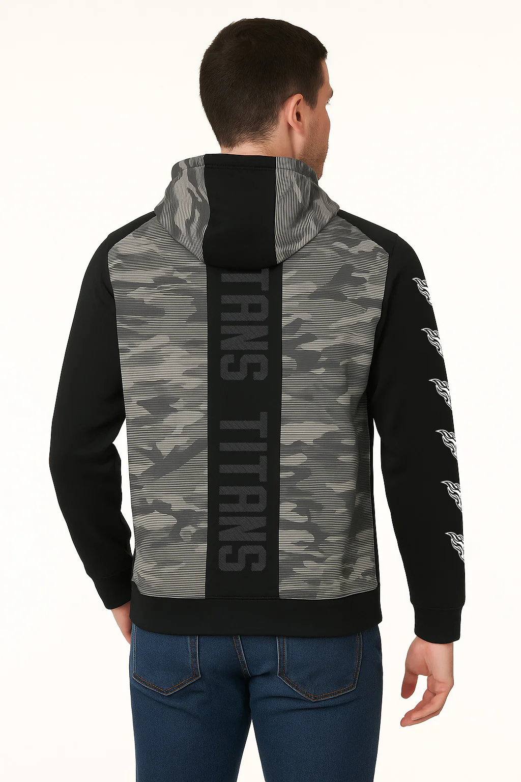Zubaz NFL   Men's Tonal Camo Line Back Panel Hoodie, TENNESSEE TITANS - Image 31