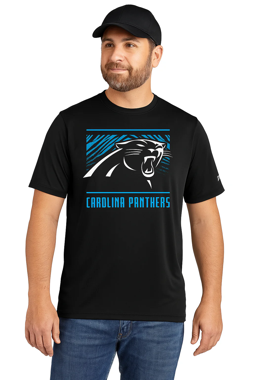 Zubaz NFL Men's Tunnel Primary Short Sleeve T-Shirt, Carolina Panthers - Image 30