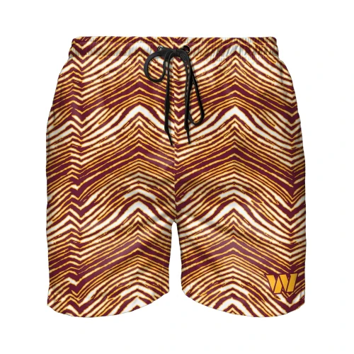 Zubaz NFL Men's Washington Commanders Exclusive 5.5 Inch Swim Trunk - Image 3