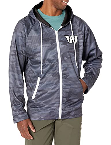 Zubaz NFL Men's Washington Commanders Tonal Black Camo Full Zip Hoodie - Image 4