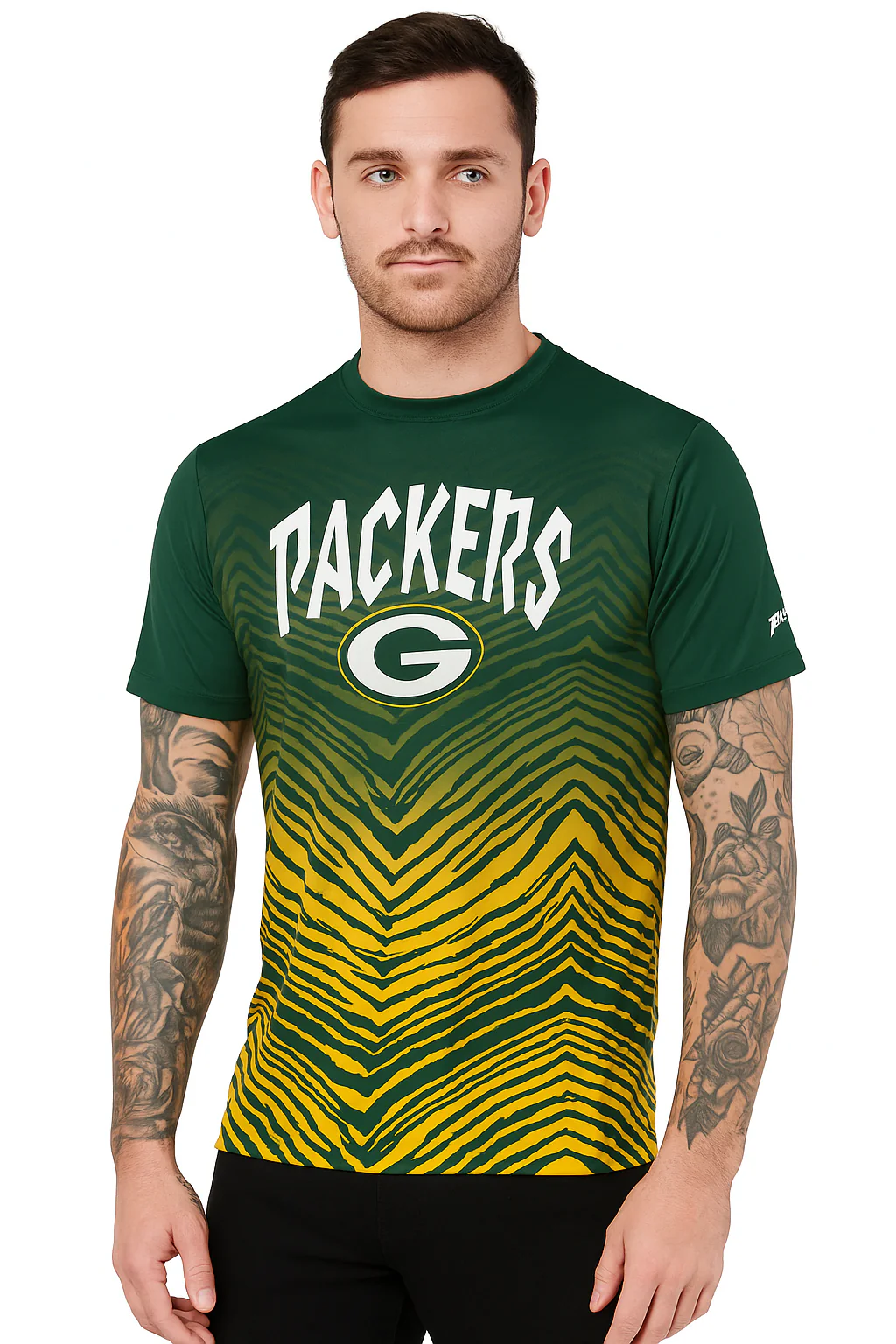 Zubaz NFL Men's Wild Card Zebra Team Color Short SleeveT Shirt, Green Bay Packers - Image 59