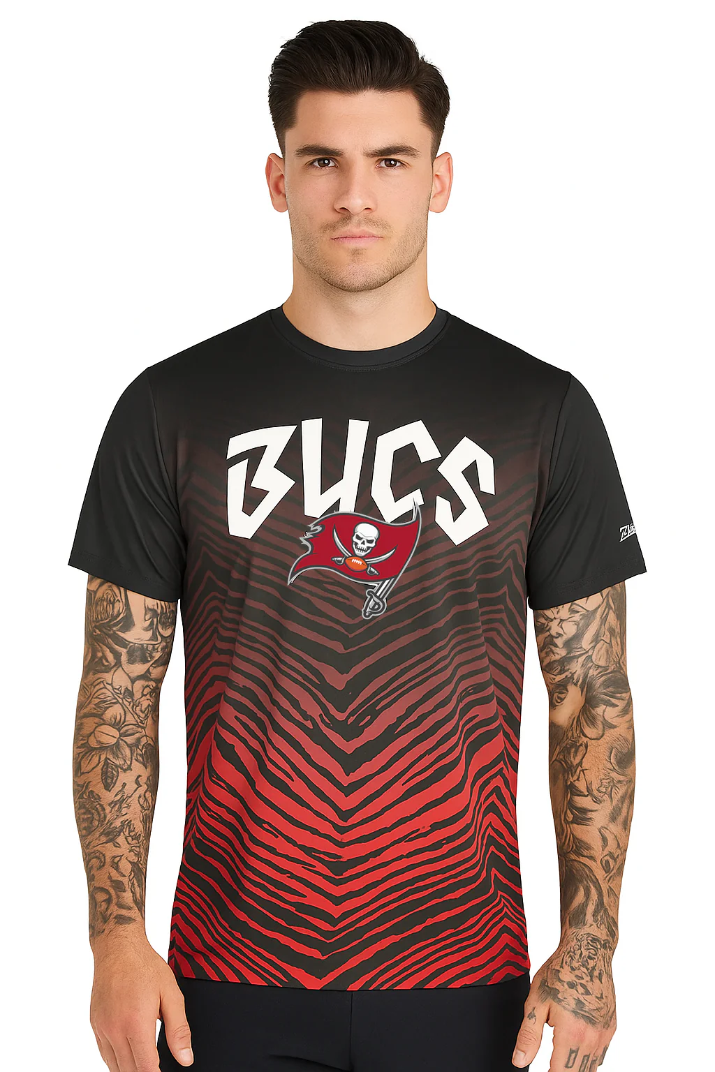 Zubaz NFL Men's Wild Card Zebra Team Color Short SleeveT Shirt, Tampa Bay Buccaneers - Image 56