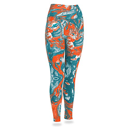 Zubaz NFL MIAMI DOLPHINS ORANGE/MARINA SWIRL LEGGING Extra Small - Image 3