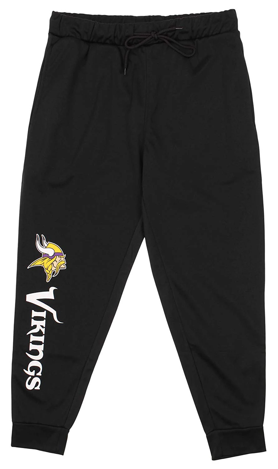 Zubaz NFL Minnesota Vikings Men's Poly Fleece Jogger, Black - Image 2