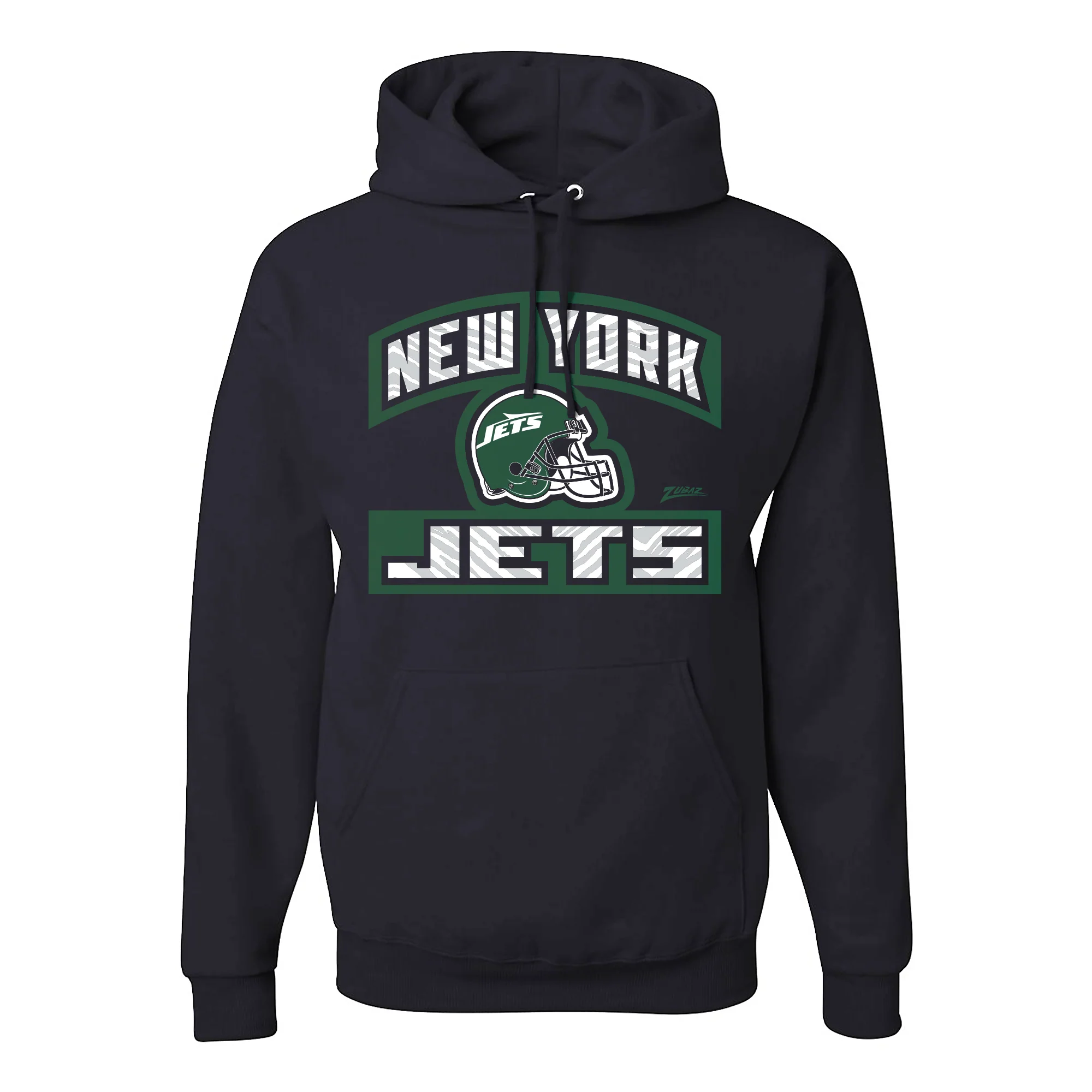 Zubaz NFL New York Jets Unisex Pullover Fleece Hoodie for Adult Men and Women, Z2T Helmet Outline, Black - Image 2
