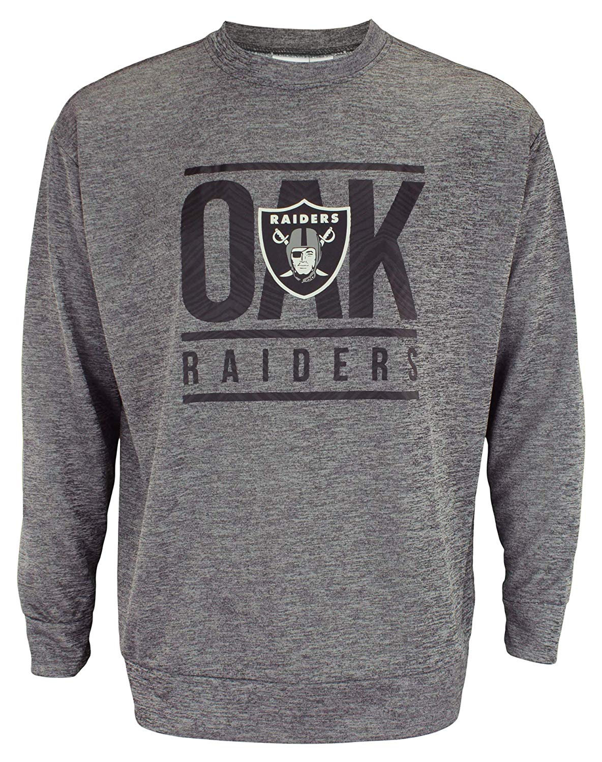 Zubaz NFL Oakland Raiders Men's Lightweight French Terry Crew Neck Sweatshirt - Image 3