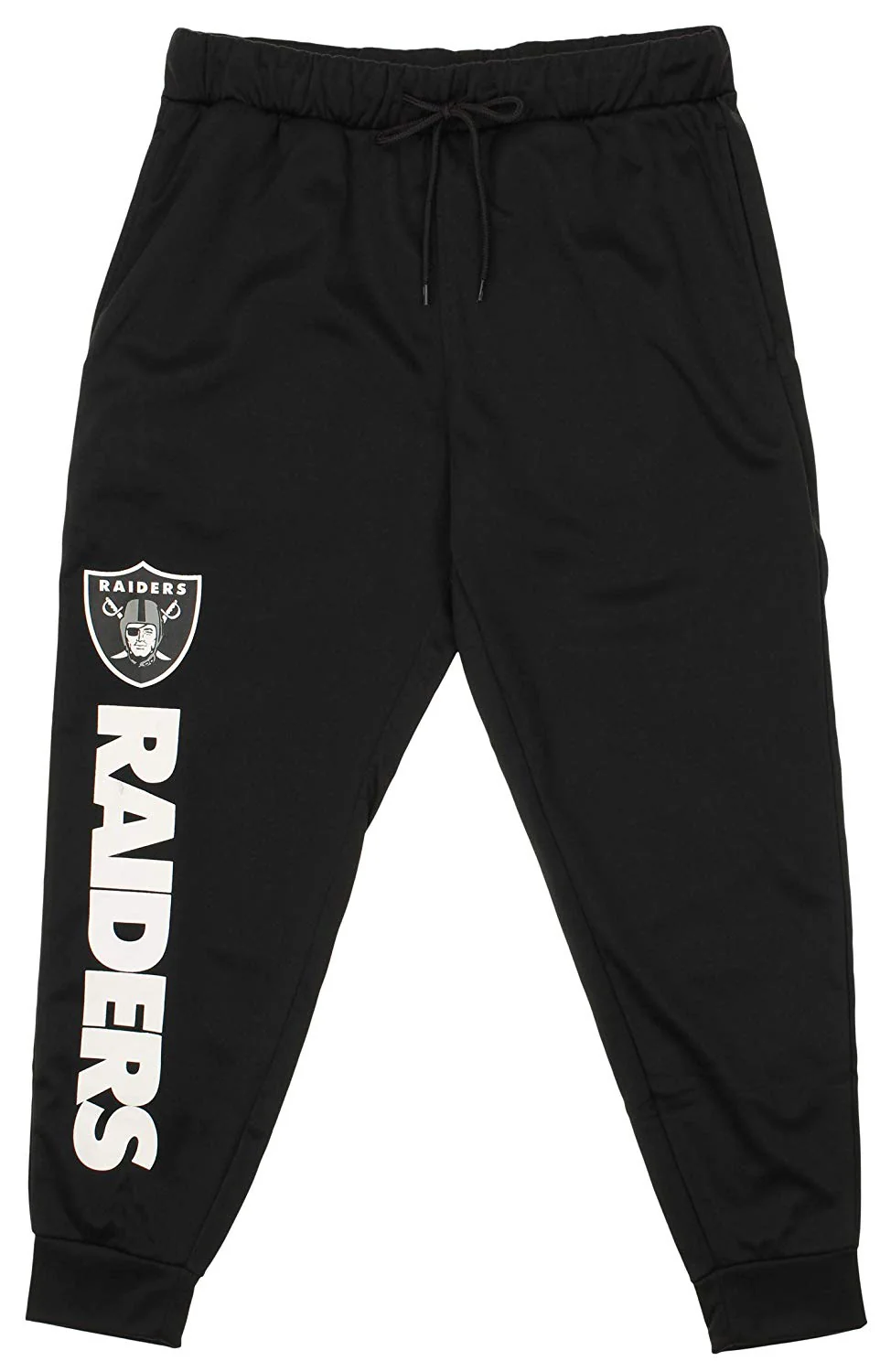 Zubaz NFL Oakland Raiders Men's Poly Fleece Jogger, Black - Image 3