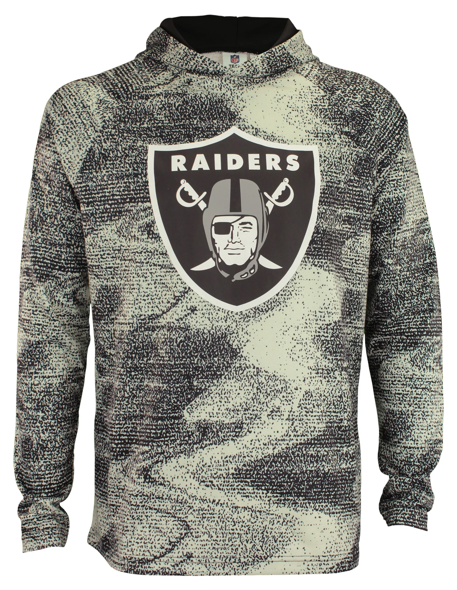 Zubaz NFL Oakland Raiders Men's Static Body Lightweight French Terry Hoodie - Image 3