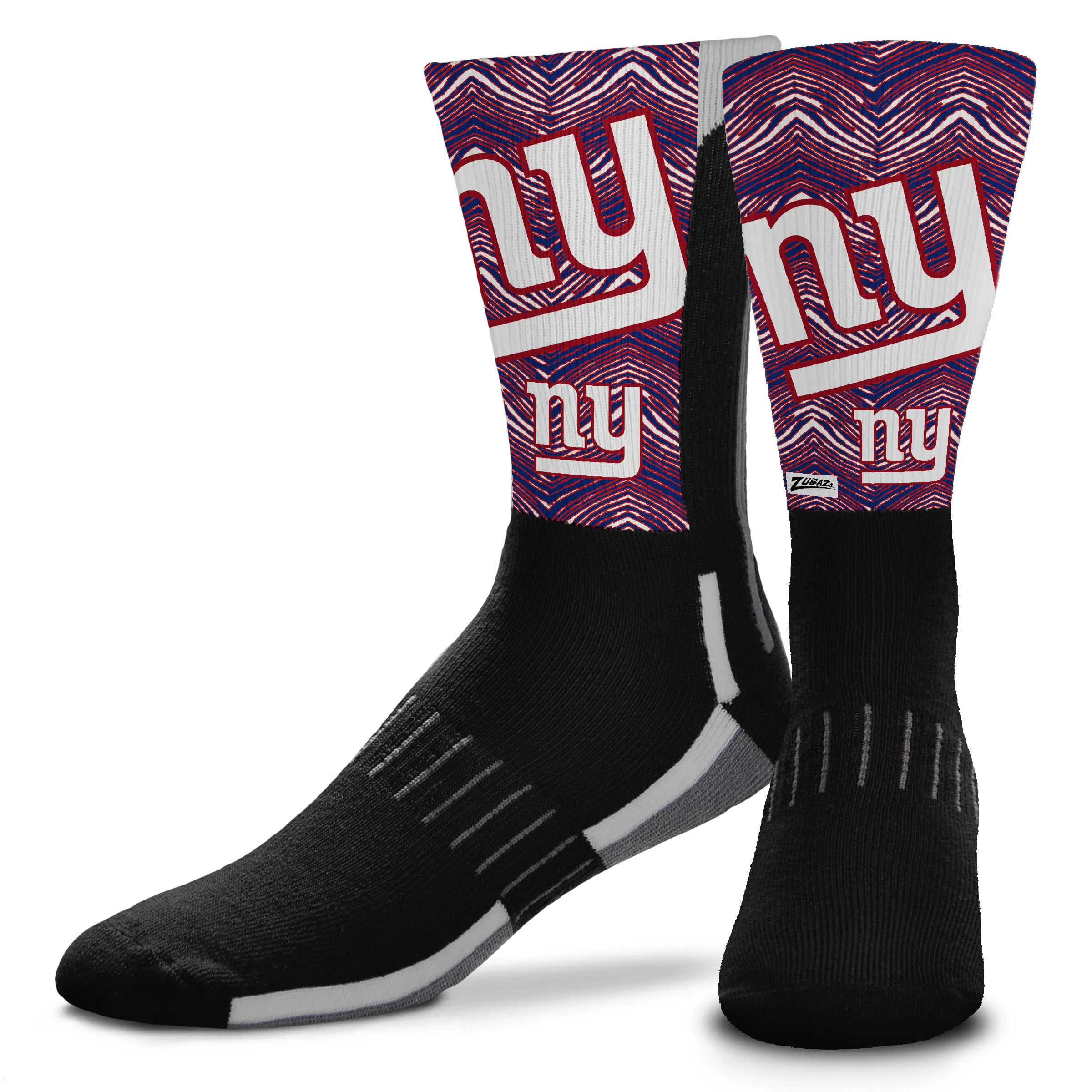 Zubaz NFL Phenom Curve Youth Crew Socks, New York Giants, Youth One Size - Image 2