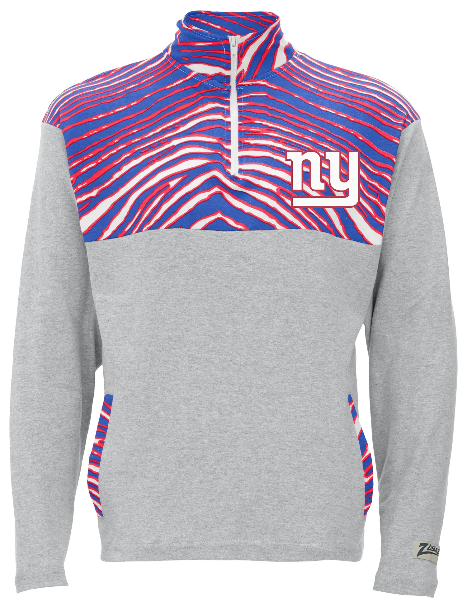 Zubaz NFL Quarter Zip with 3 Color Zebra Yoke and Collar, NEW YORK GIANTS - Image 4