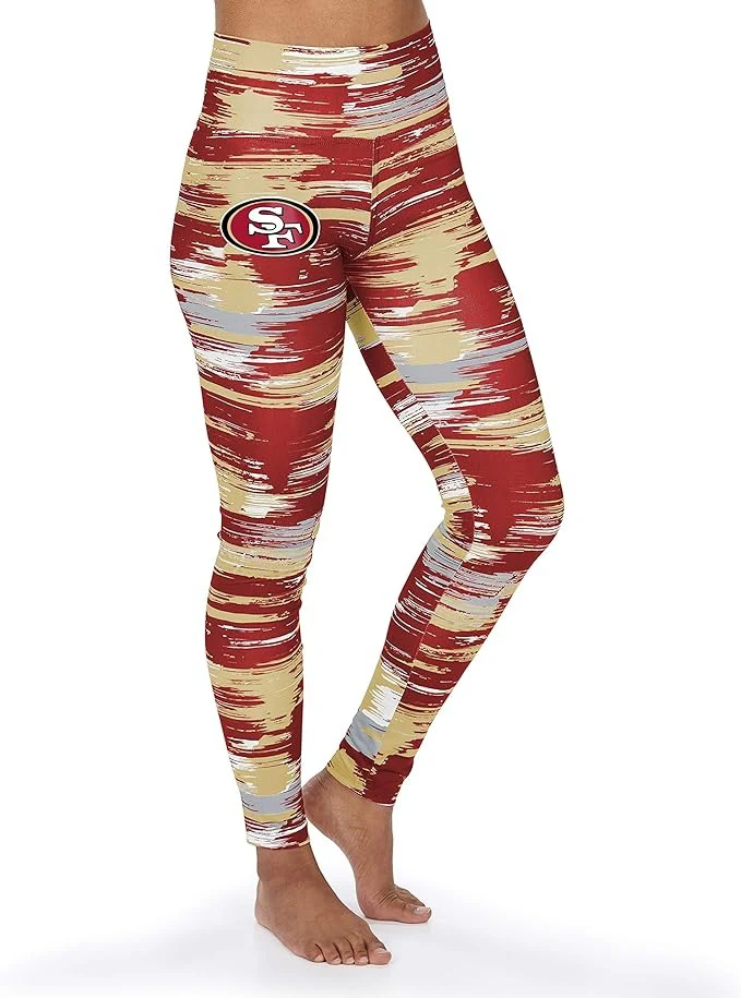 Zubaz NFL SAN FRANCISCO 49ERS TEAM COLOR BRUSHED PAINT LEGGING XS