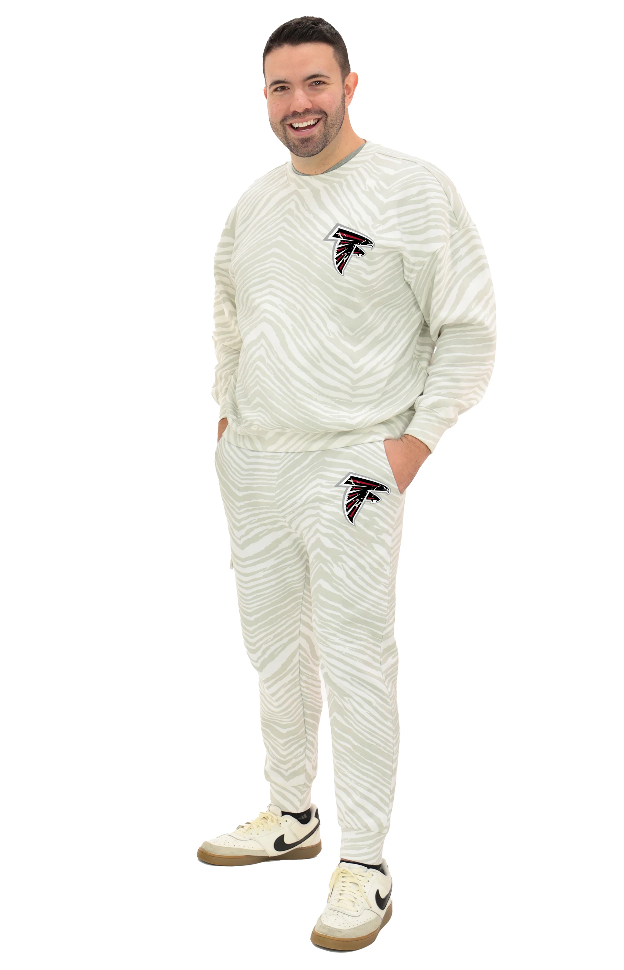 Zubaz NFL UNISEX 90s Team Cargo Joggers - Zebra 2 Color, ATLANTA FALCONS - Image 10