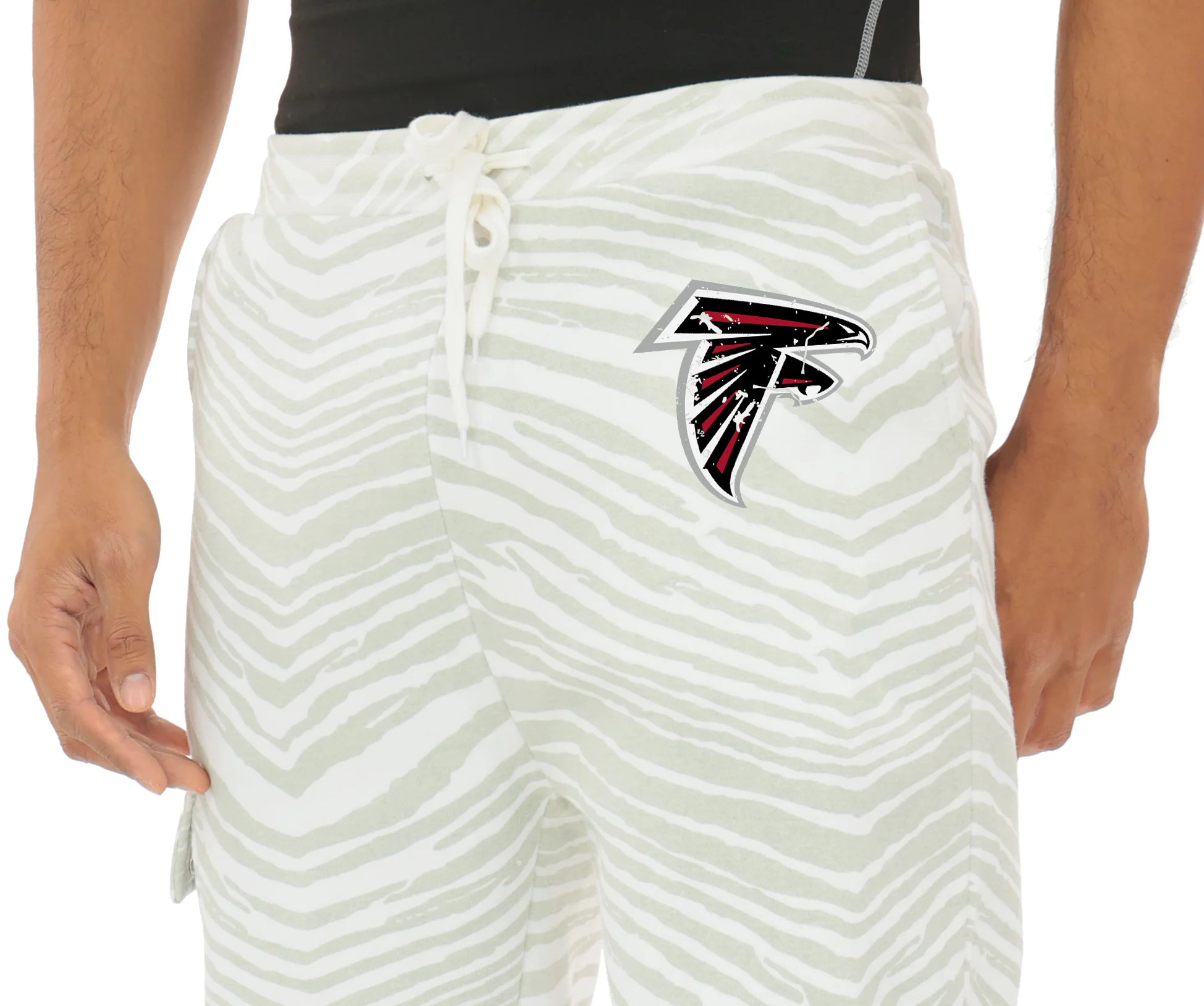 Zubaz NFL UNISEX 90s Team Cargo Joggers - Zebra 2 Color, ATLANTA FALCONS - Image 9