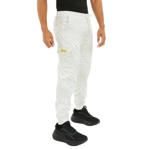 Zubaz NFL  UNISEX 90s Team Cargo Joggers - Zebra 2 Color, CLEVELAND BROWNS - Image 5