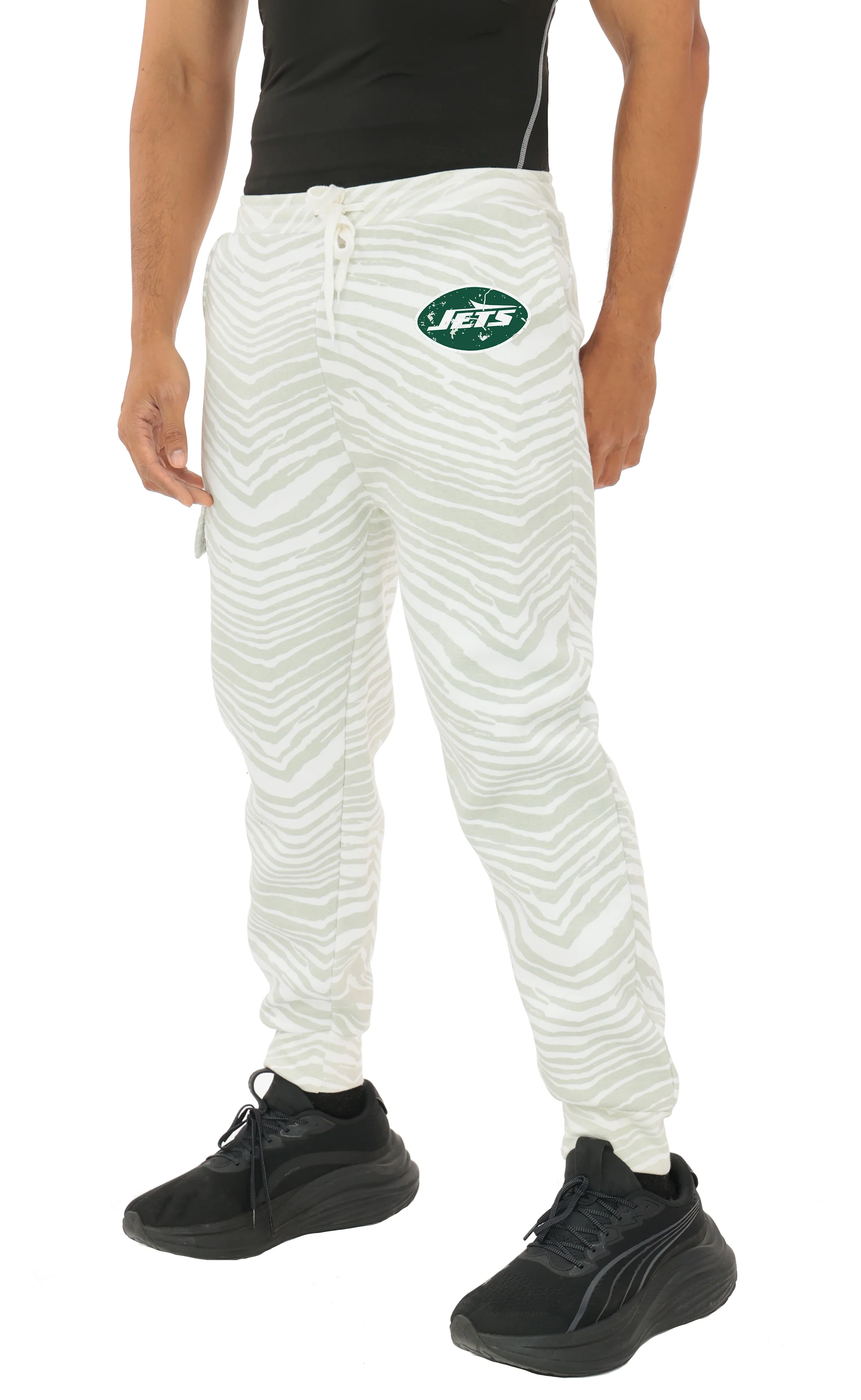 Zubaz NFL UNISEX 90s Team Cargo Joggers - Zebra 2 Color, NEW YORK JETS - Image 16