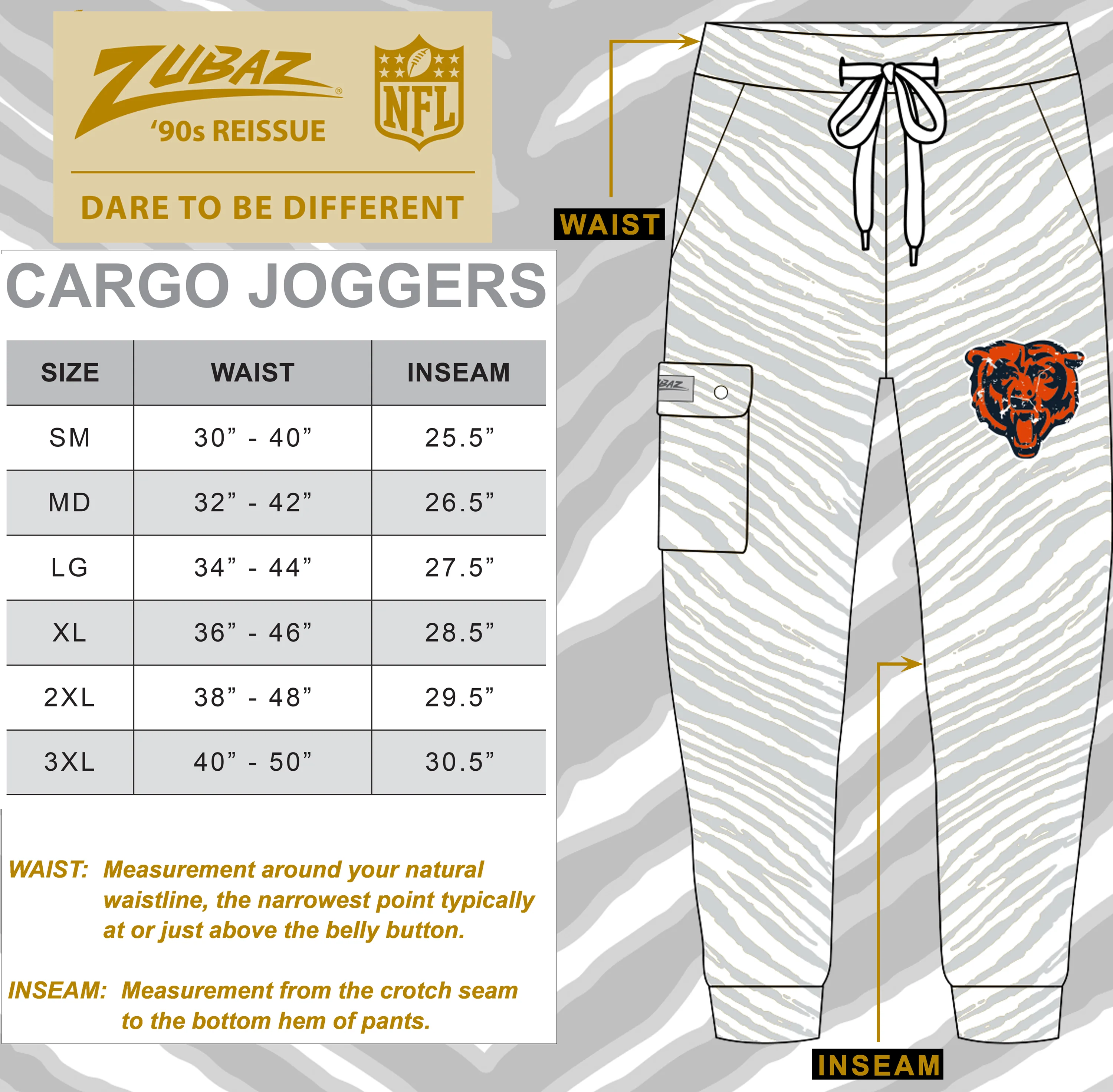 Zubaz NFL UNISEX 90s Team Cargo Joggers - Zebra 2 Color, WASHINGTON COMMANDERS - Image 30