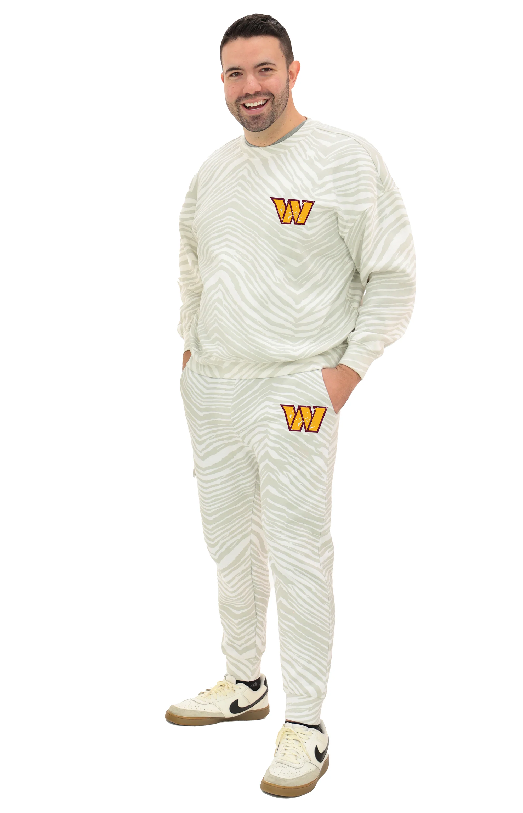 Zubaz NFL UNISEX 90s Team Cargo Joggers - Zebra 2 Color, WASHINGTON COMMANDERS - Image 34