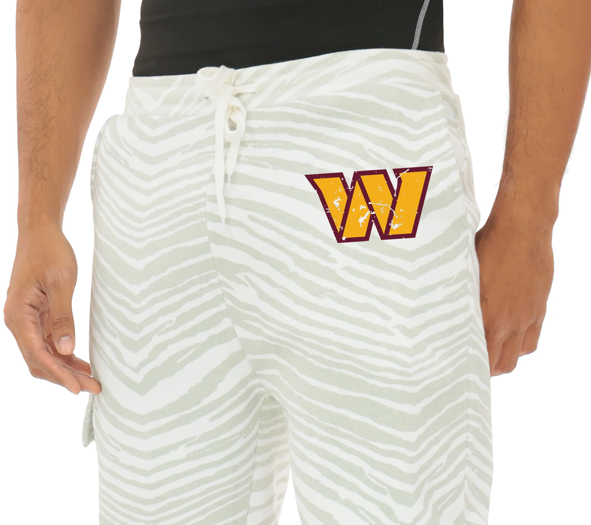 Zubaz NFL UNISEX 90s Team Cargo Joggers - Zebra 2 Color, WASHINGTON COMMANDERS - Image 41