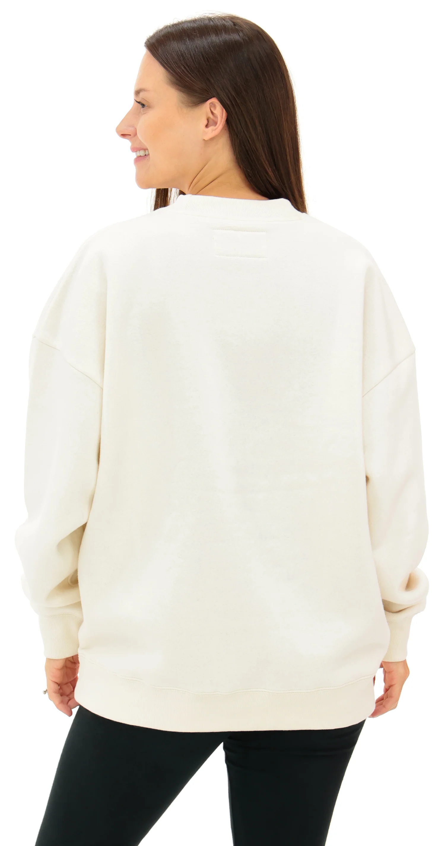 Zubaz NFL  UNISEX 90s Vintage First Down Drop Shoulder Crewneck- Off White, ATLANTA FALCONS - Image 3