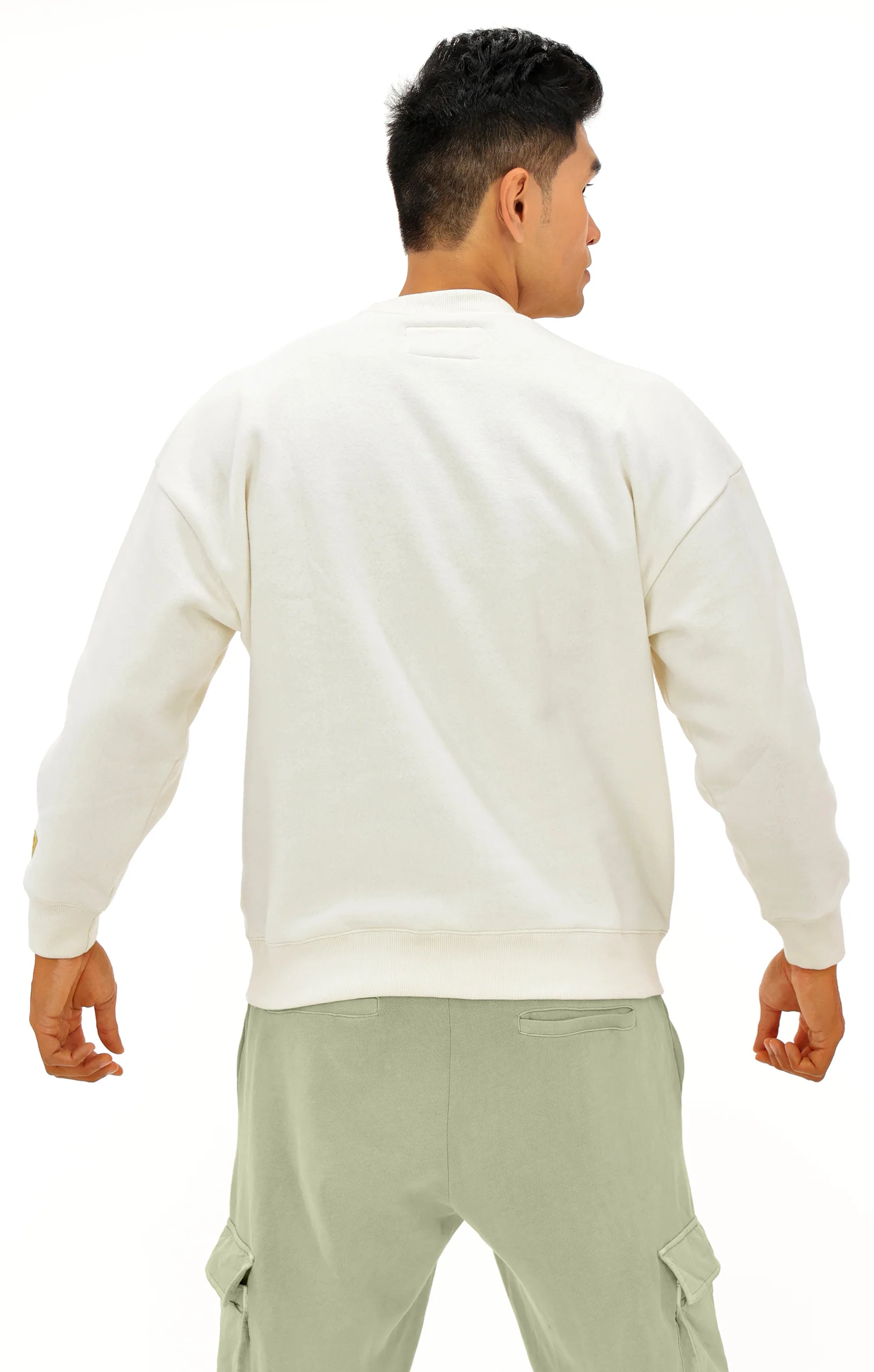 Zubaz NFL  UNISEX 90s Vintage First Down Drop Shoulder Crewneck- Off White, ATLANTA FALCONS - Image 5