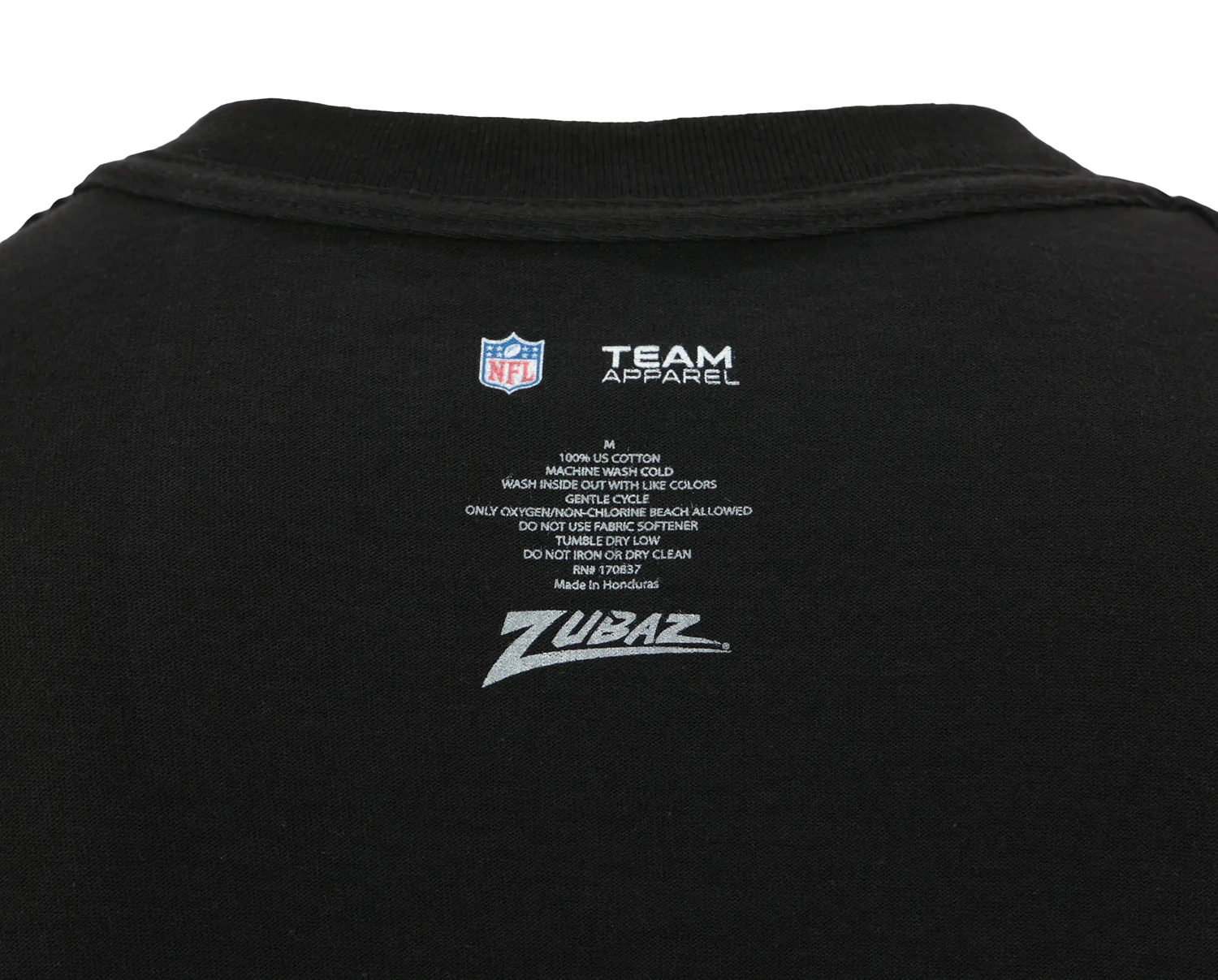 Zubaz NFL Unisex Cotton Heavyweight Short Sleeve T-shirt Black With Grey Tonal Zebra Square Logo for Men and Women, Los Angeles Rams - Image 4