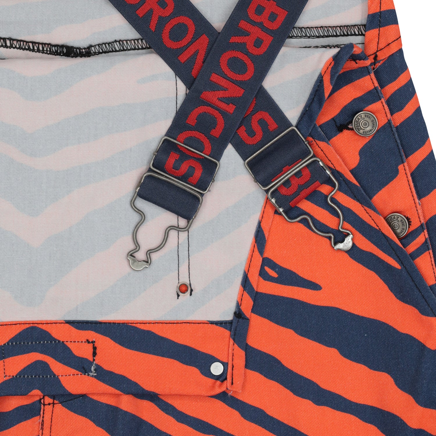 Zubaz NFL Unisex Zebra Lightweight Bib, Denver Broncos - Image 2