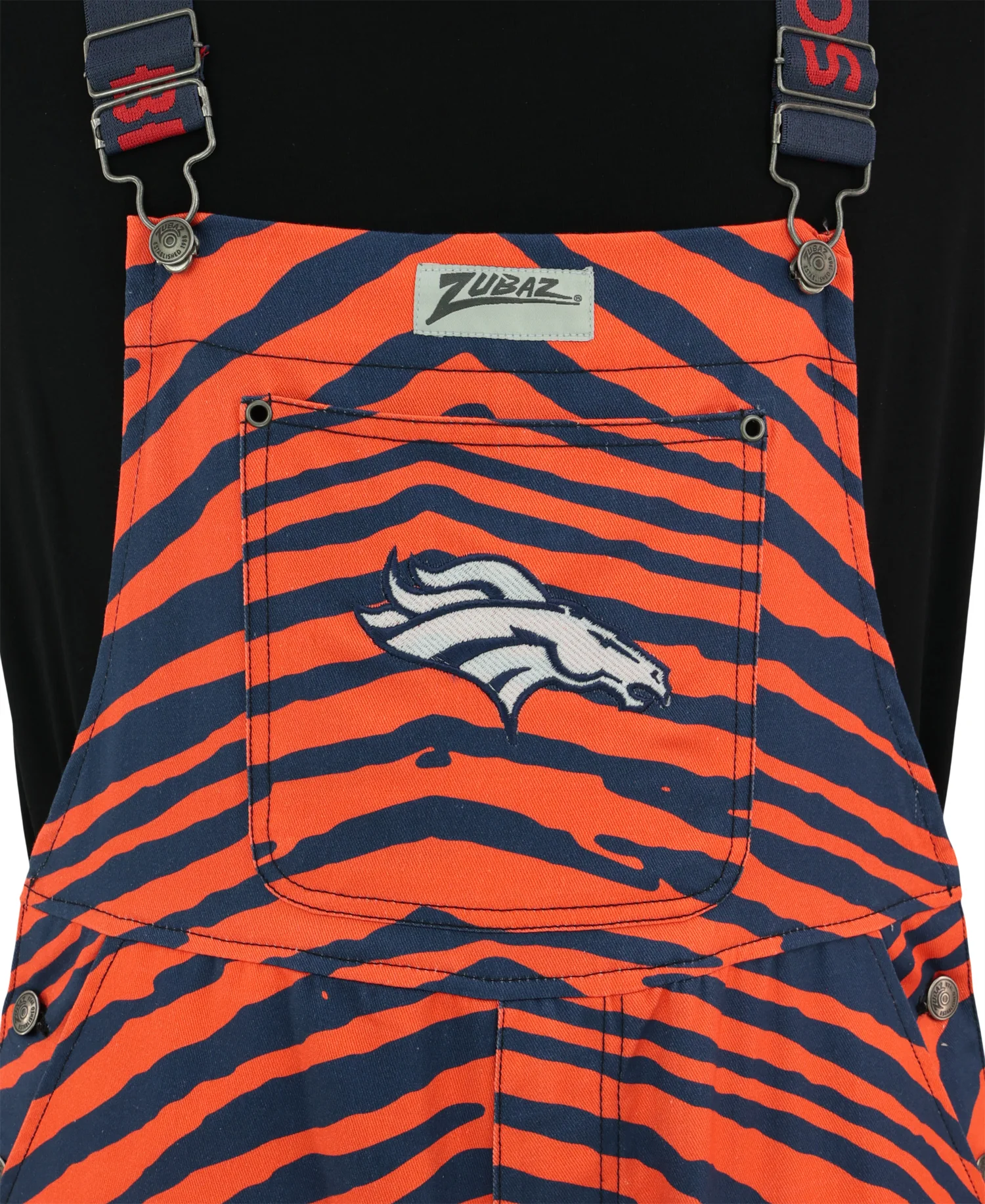 Zubaz NFL Unisex Zebra Lightweight Bib, Denver Broncos - Image 3