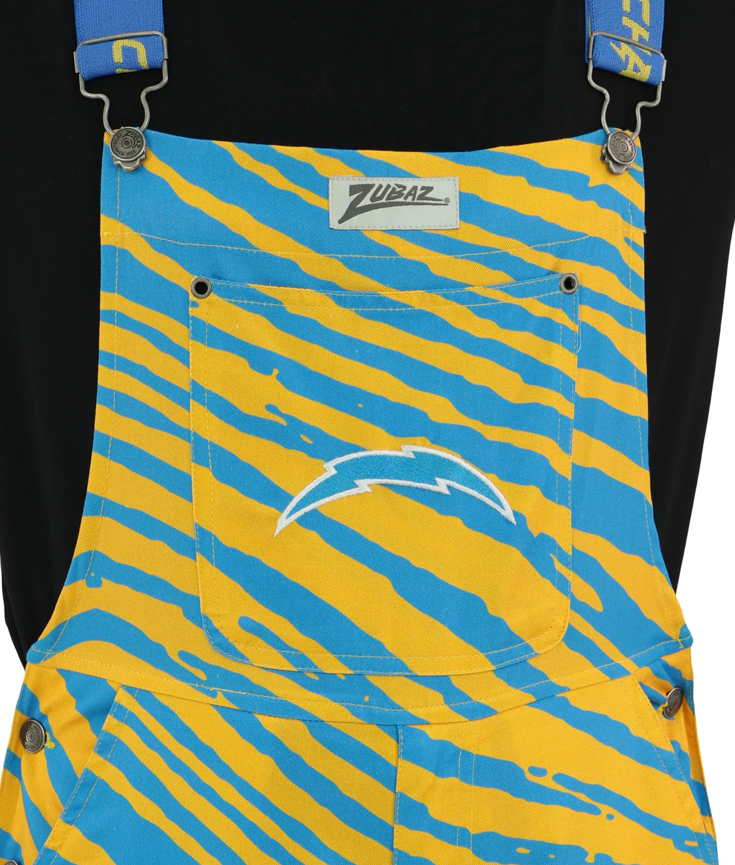Zubaz NFL Unisex Zebra Lightweight Bib, Los Angeles Chargers - Image 3