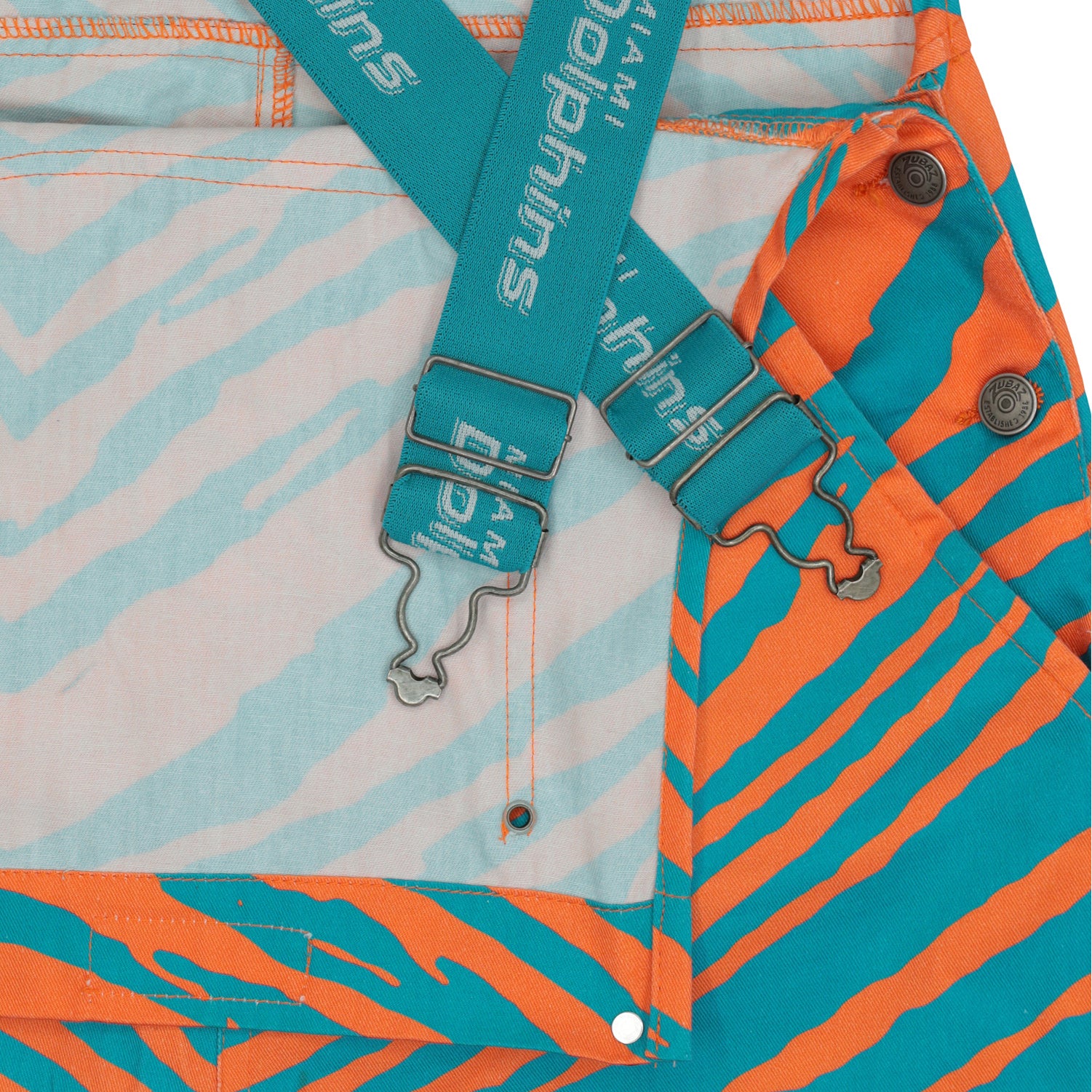 Zubaz NFL Unisex Zebra Lightweight Bib, Miami Dolphins - Image 2