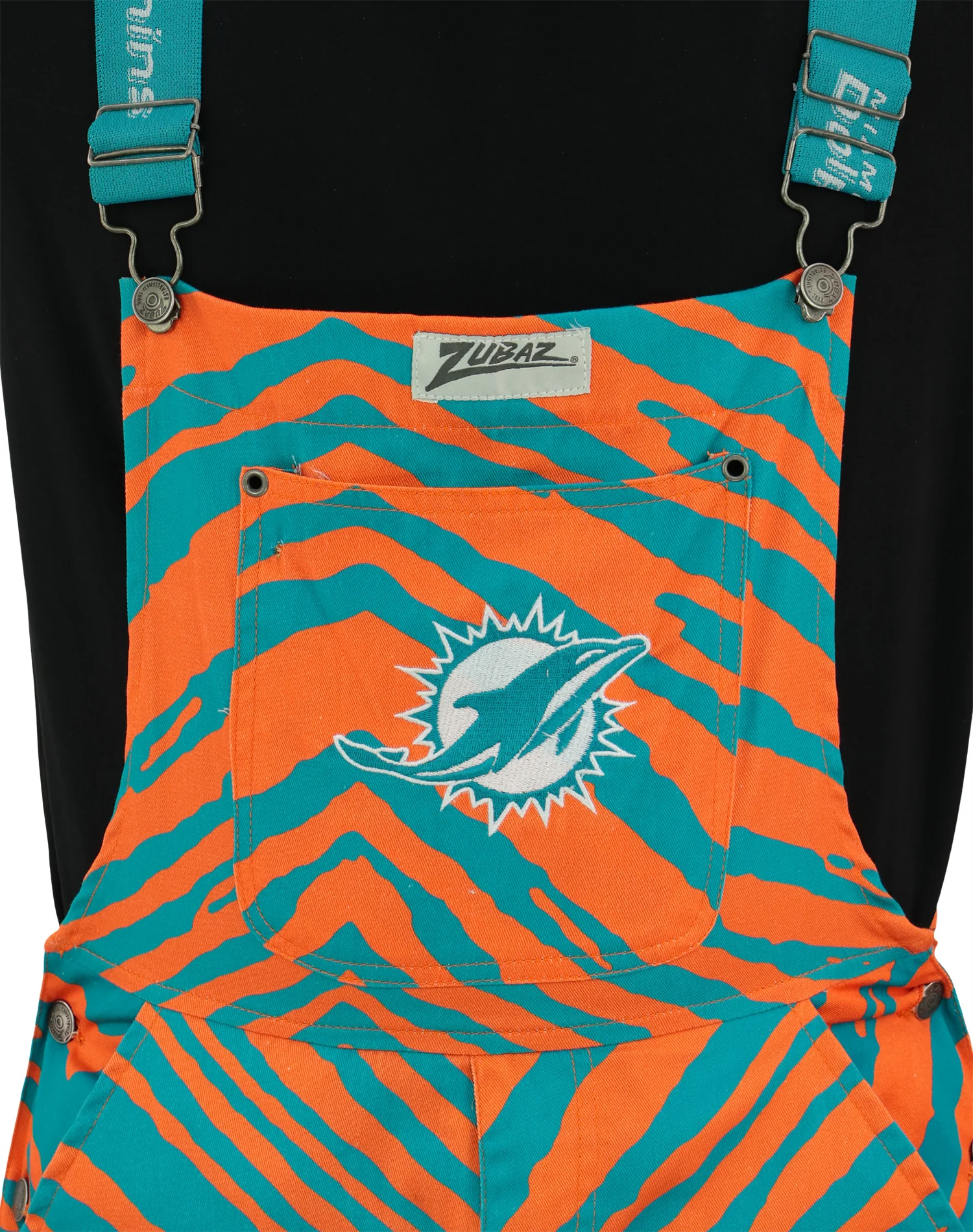 Zubaz NFL Unisex Zebra Lightweight Bib, Miami Dolphins - Image 3