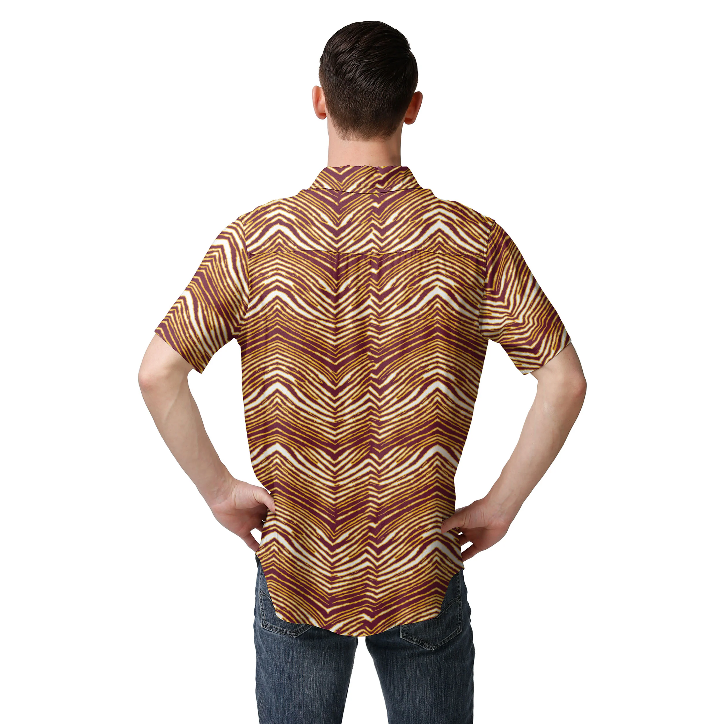 Zubaz NFL Men's Washington Commanders Exclusive Button Up Shirt - Image 2
