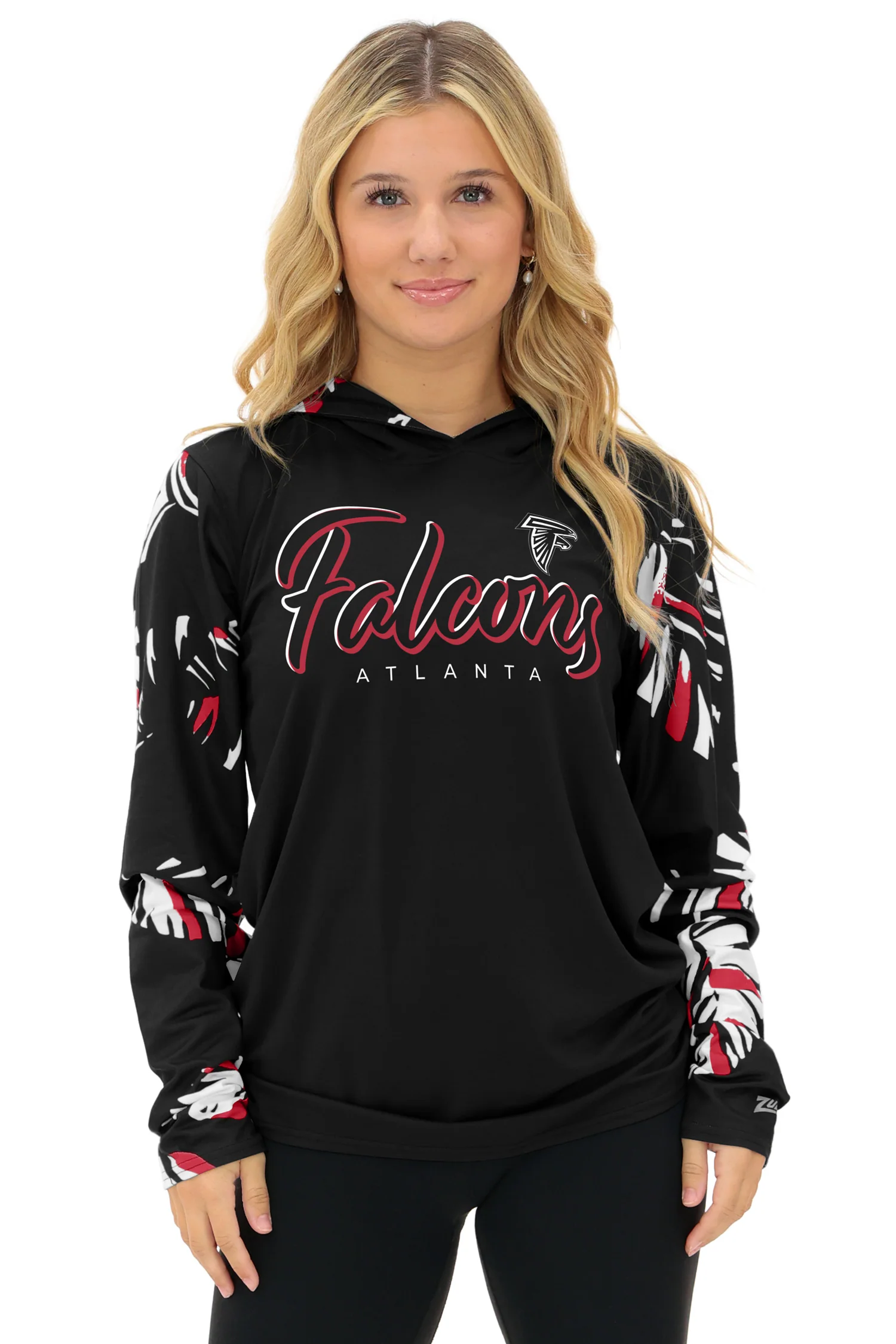 Zubaz NFL WOMEN Casual Script Leaf Accent Lightweight Hoodie, ATLANTA FALCONS - Image 26