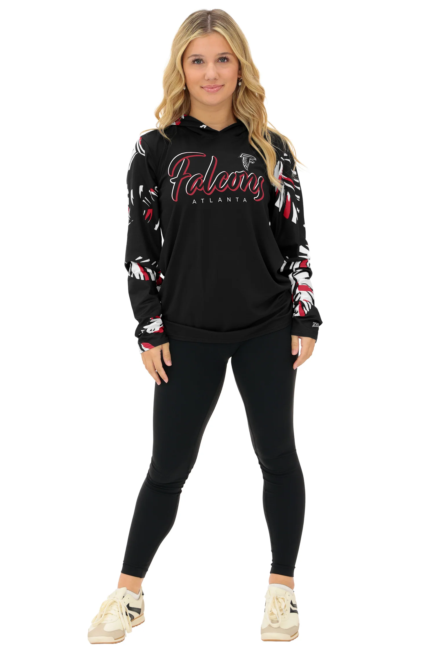 Zubaz NFL WOMEN Casual Script Leaf Accent Lightweight Hoodie, ATLANTA FALCONS - Image 27