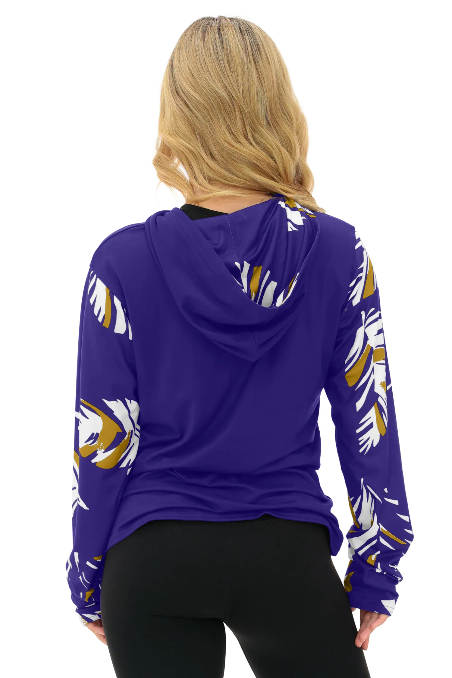 Zubaz NFL  WOMEN Casual Script Leaf Accent Lightweight Hoodie, BALTIMORE RAVENS - Image 29
