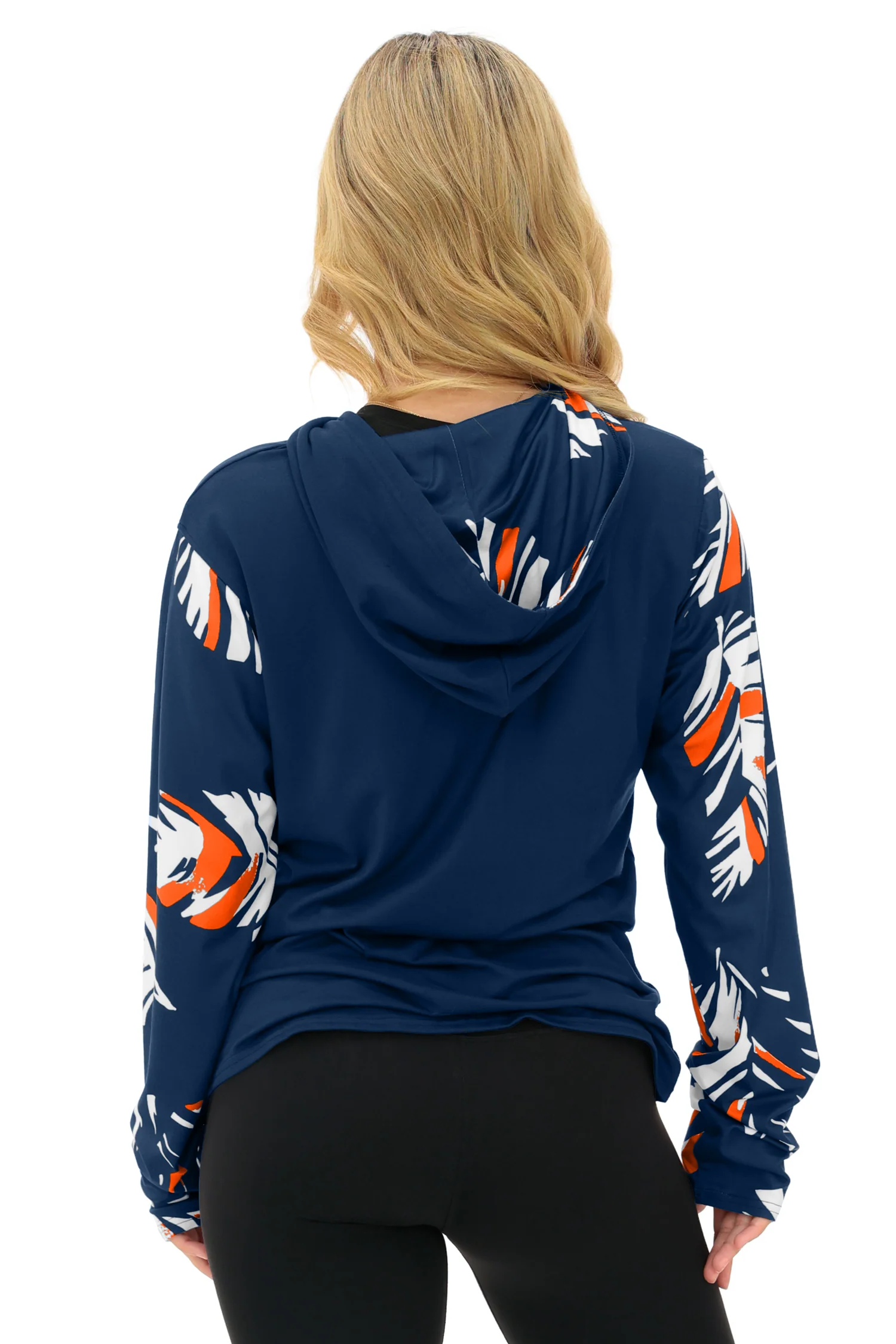 Zubaz NFL  WOMEN Casual Script Leaf Accent Lightweight Hoodie, CHICAGO BEARS - Image 40