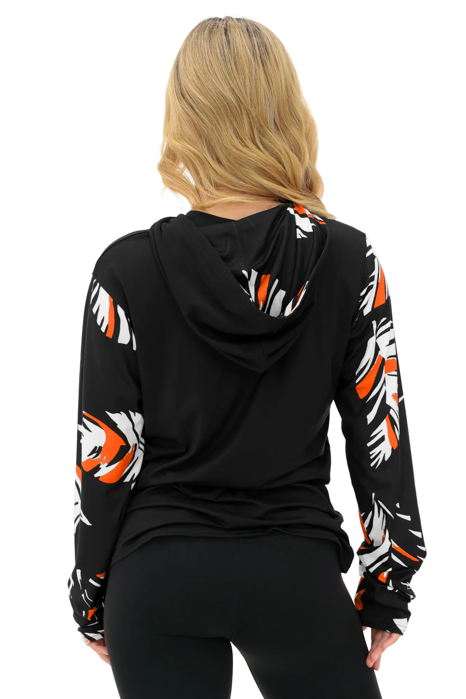 Zubaz NFL WOMEN Casual Script Leaf Accent Lightweight Hoodie, CINCINNATI BENGALS - Image 34