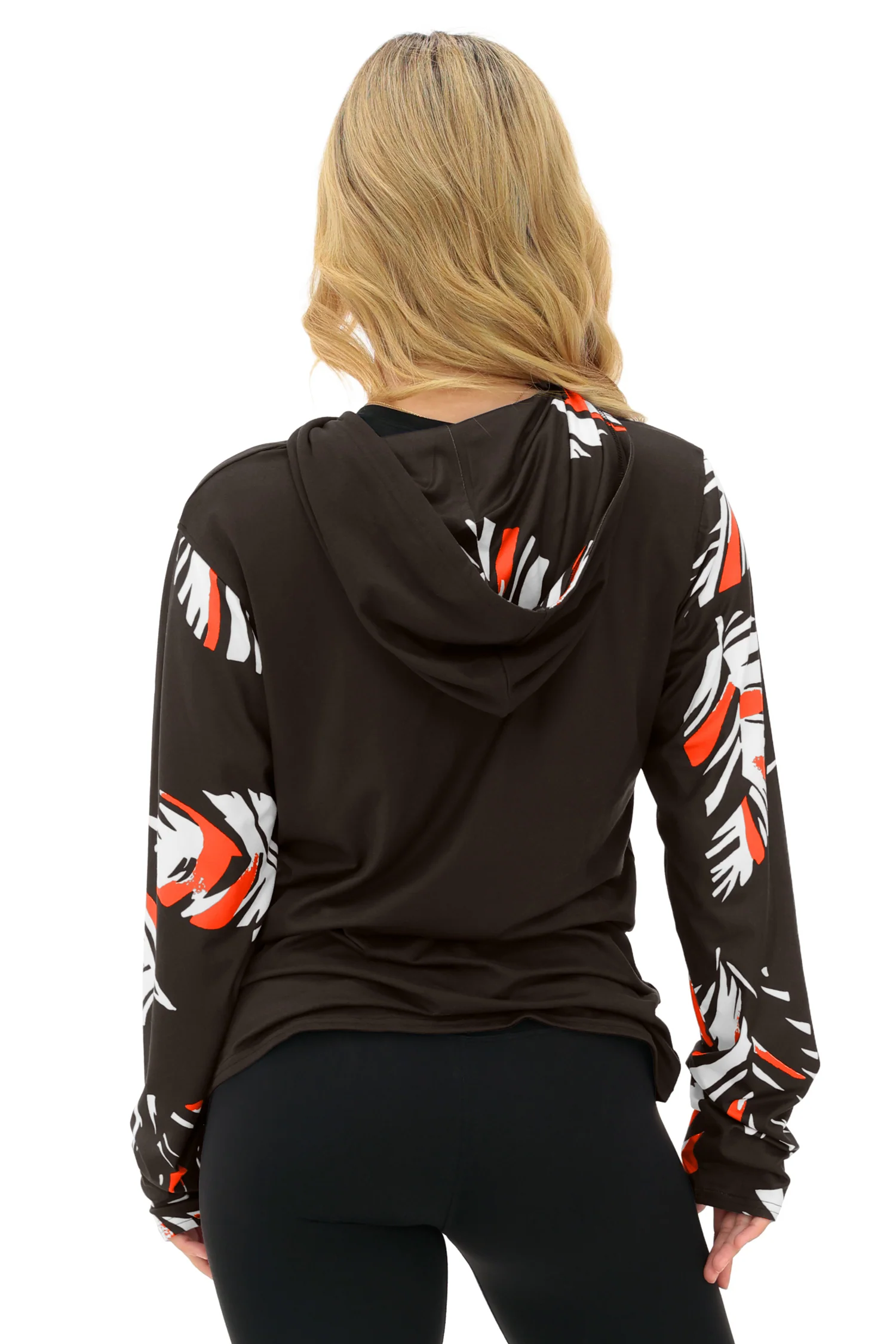 Zubaz NFL WOMEN Casual Script Leaf Accent Lightweight Hoodie, CLEVELAND BROWNS - Image 40
