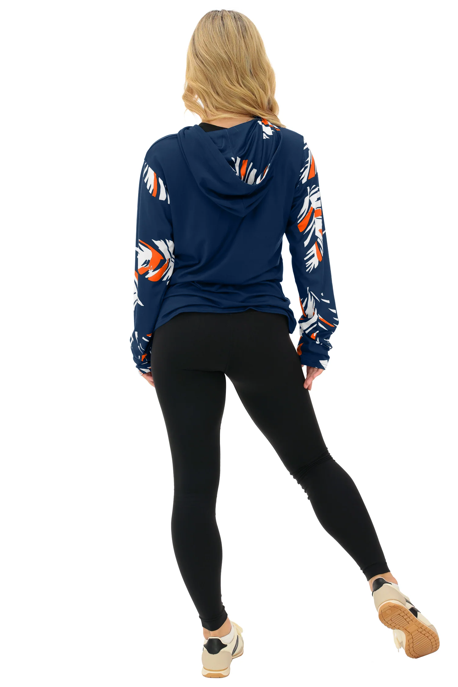 Zubaz NFL  WOMEN Casual Script Leaf Accent Lightweight Hoodie, DENVER BRONCOS - Image 15